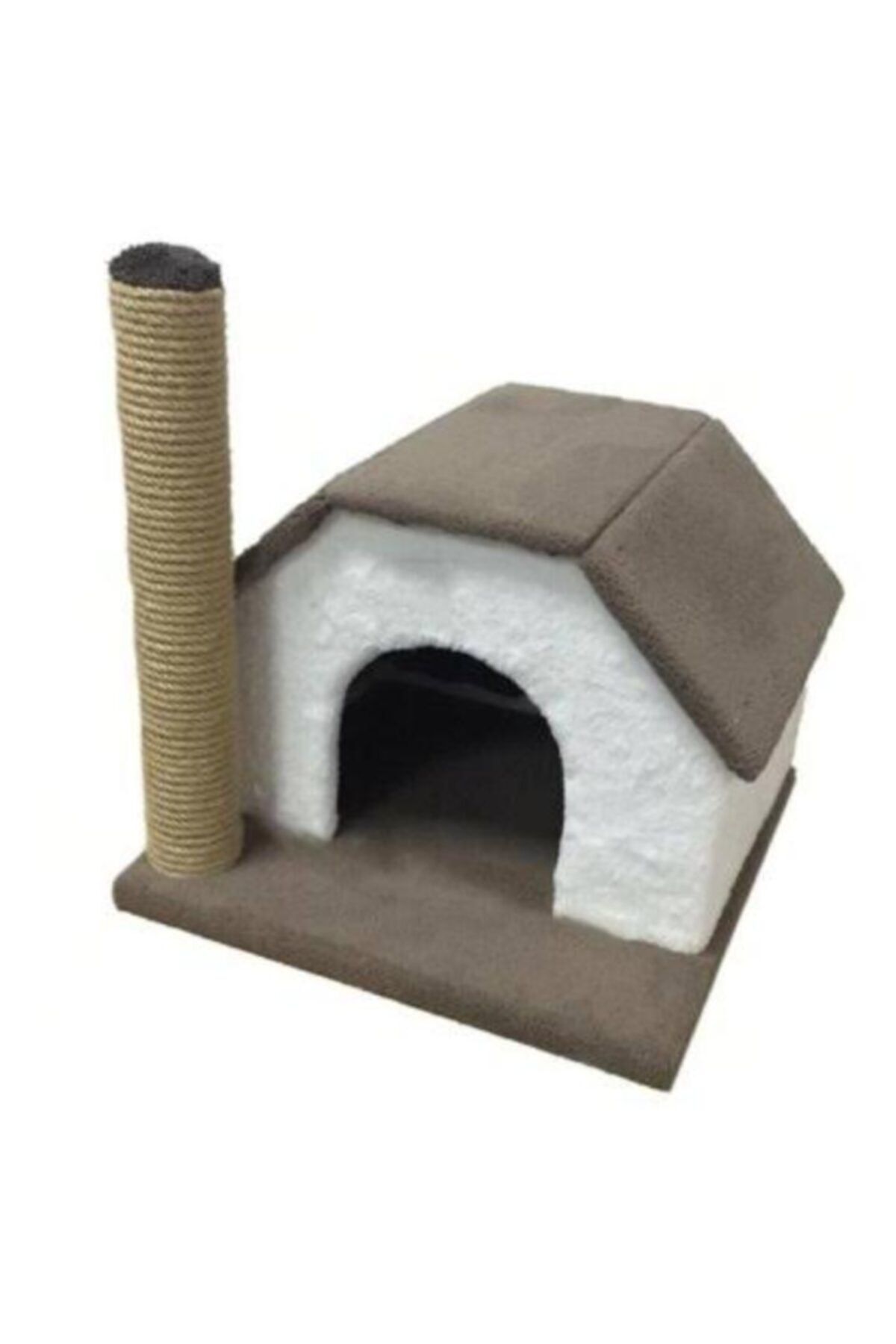 Lotus Ticaret Tırmalamalı Kedi Evi Gri Kedi Evi