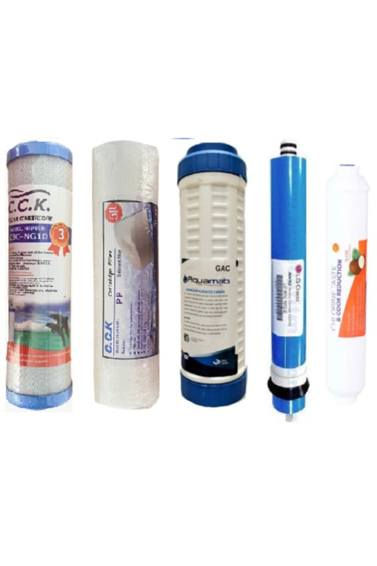 alkalinees Tezgahaltı Reverse Osmosis Açık Kasa Cihazlar Için 5 Aşama Lg Membran Filtre Seti