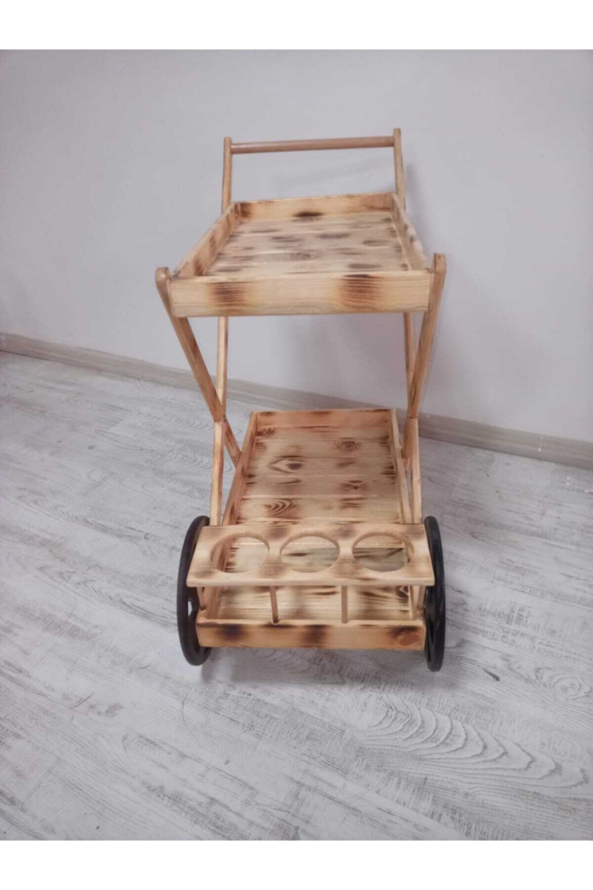 trendavm Ahşap Servis Arabası