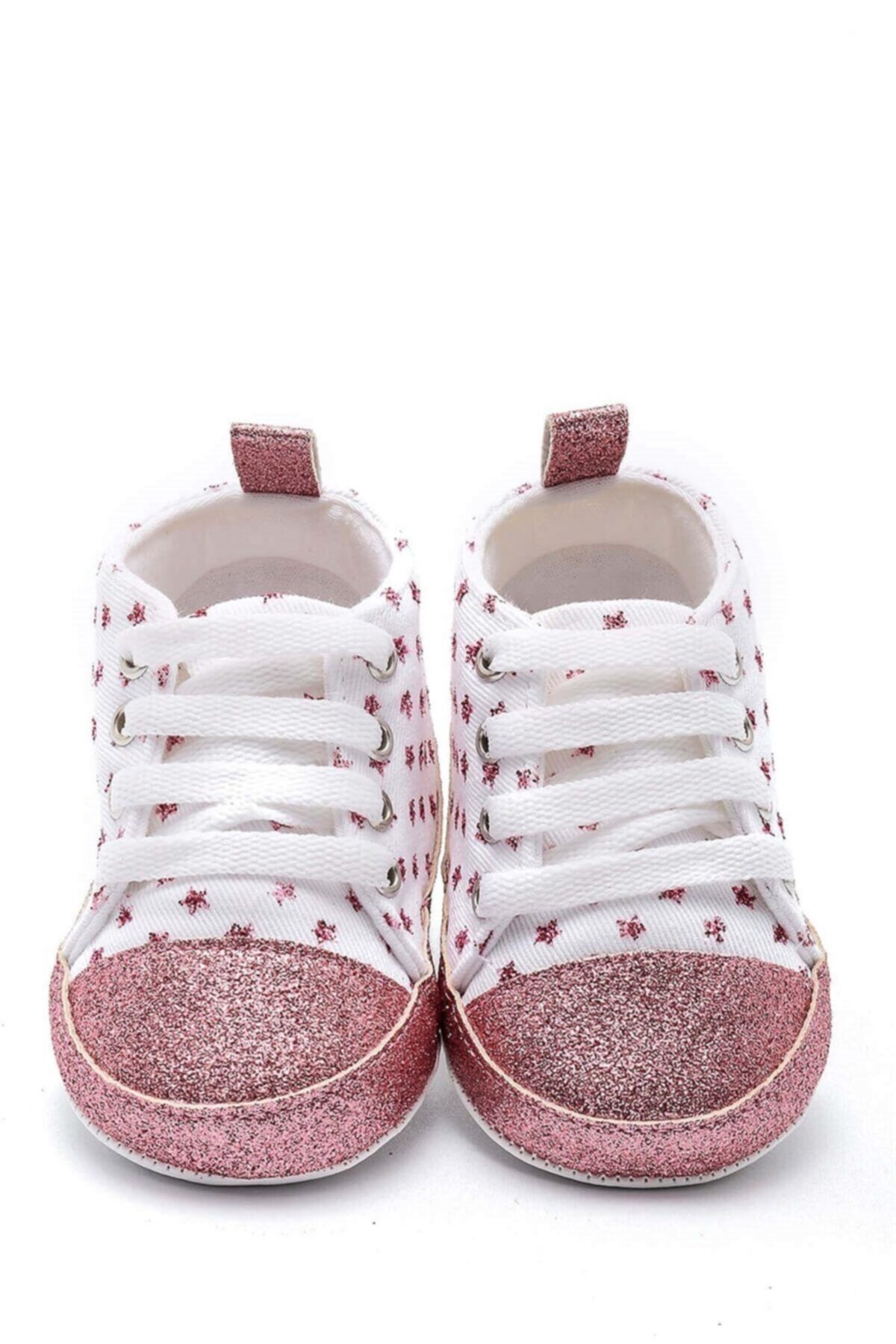 RENA BEBEK Unisex Bebek Bej First Step Simli Yıldızlı Patik