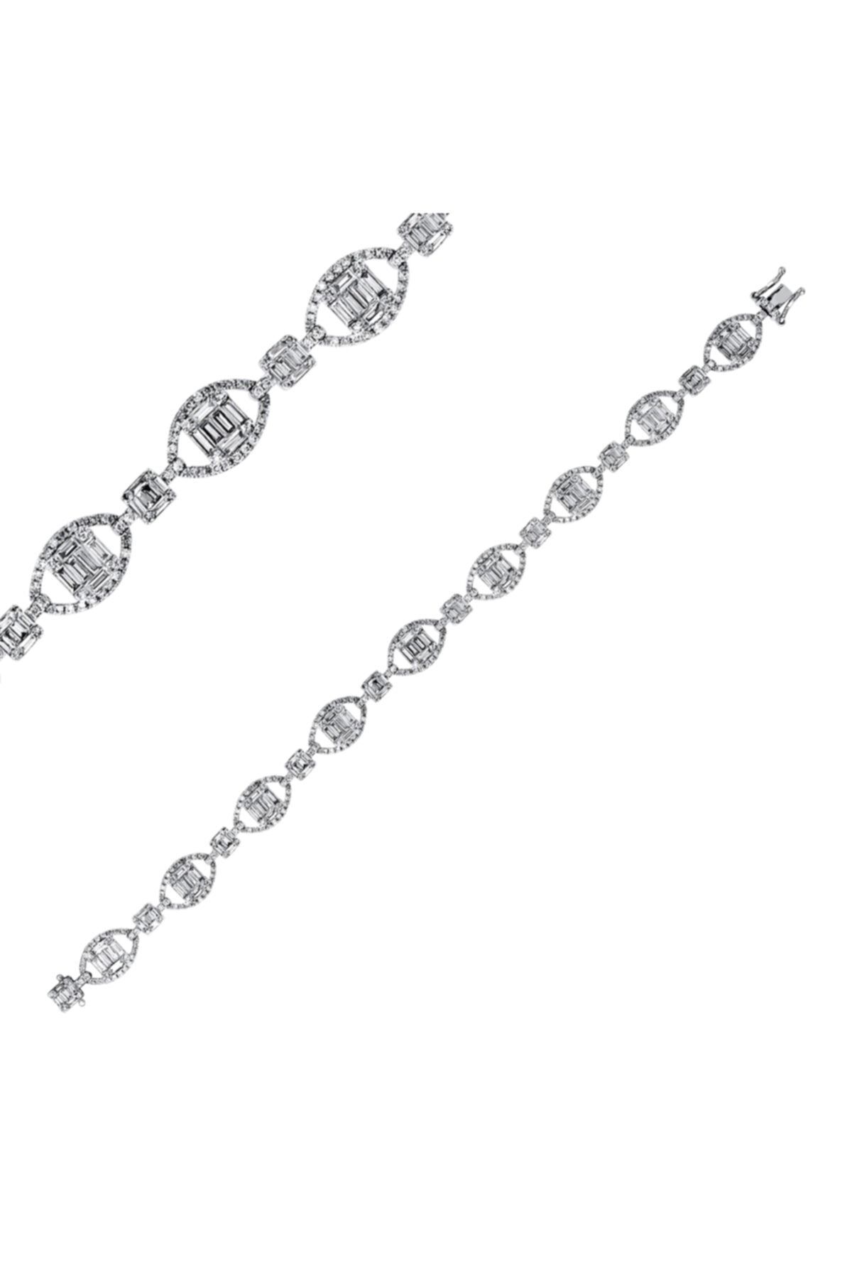 Barok Diamond Pırlanta Su Yolu Bileklik 2.98 Ct. G Vs 18k