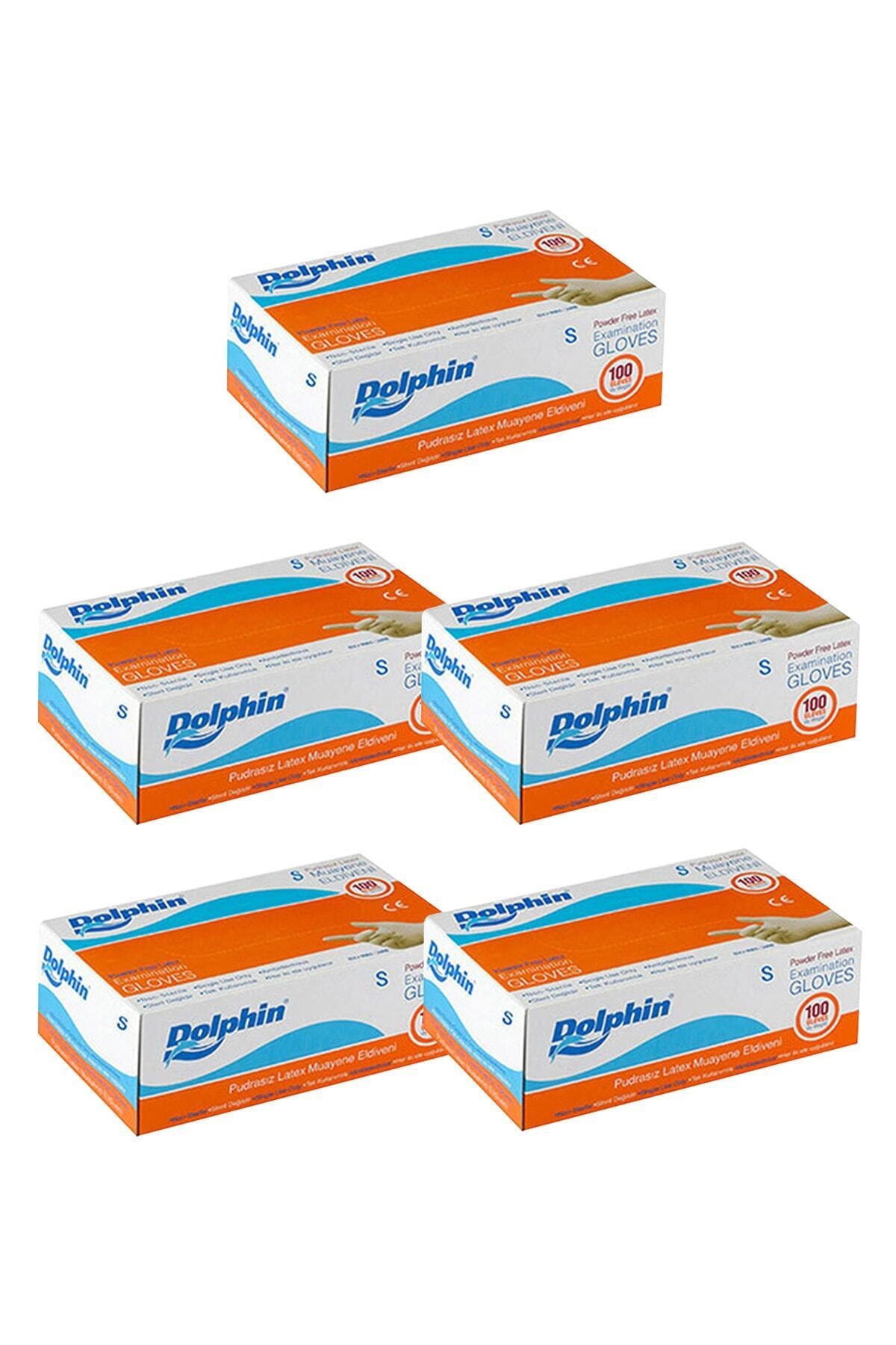 Dolphin Beyaz Lateks Eldiven Pudrasız (s) 100lü Paket 5 Adet