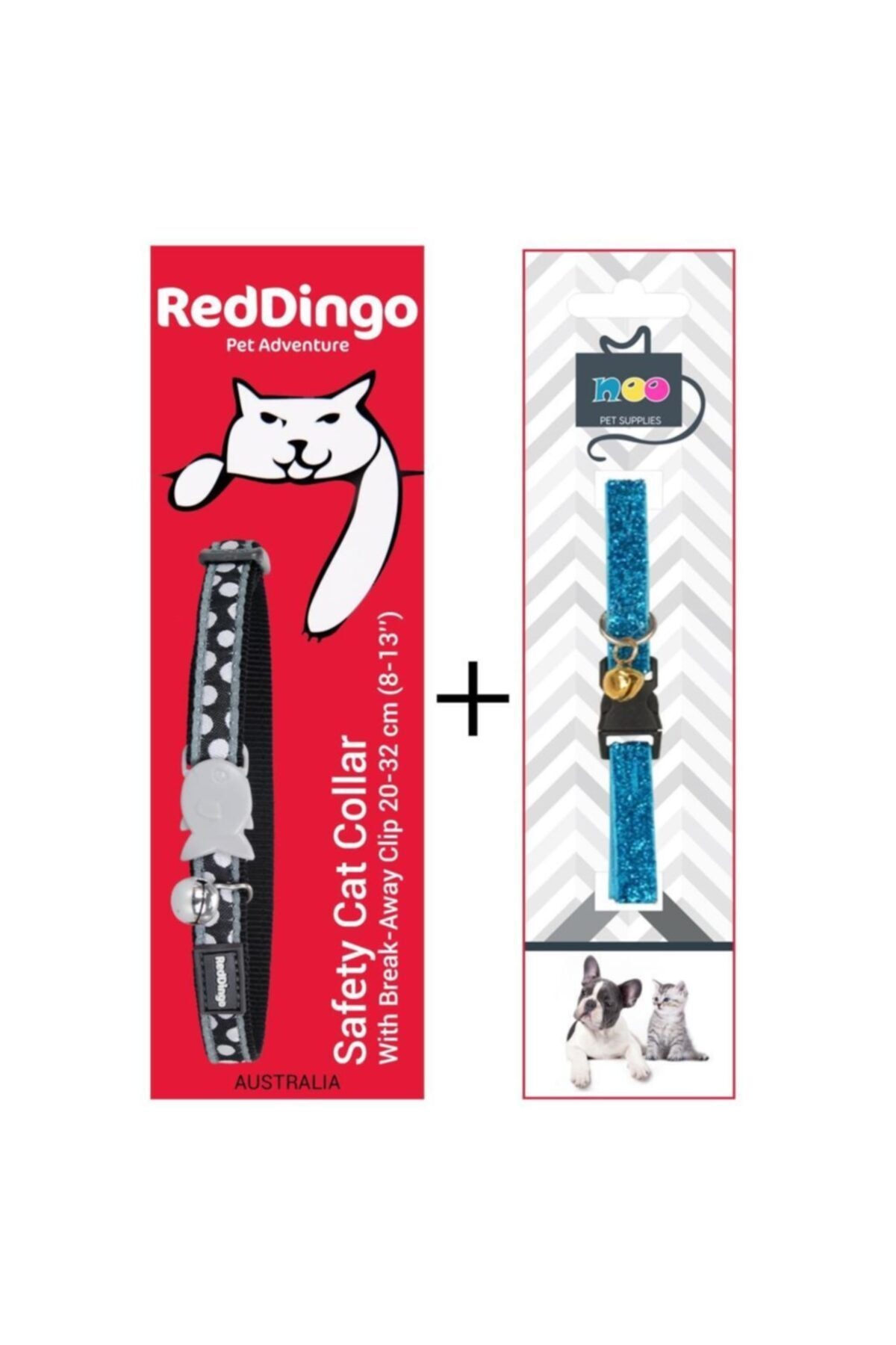RedDingo Red Dingo Siyah Uzerıne Beyaz Benekli Güvenli Kilit Tasması 12 Mm