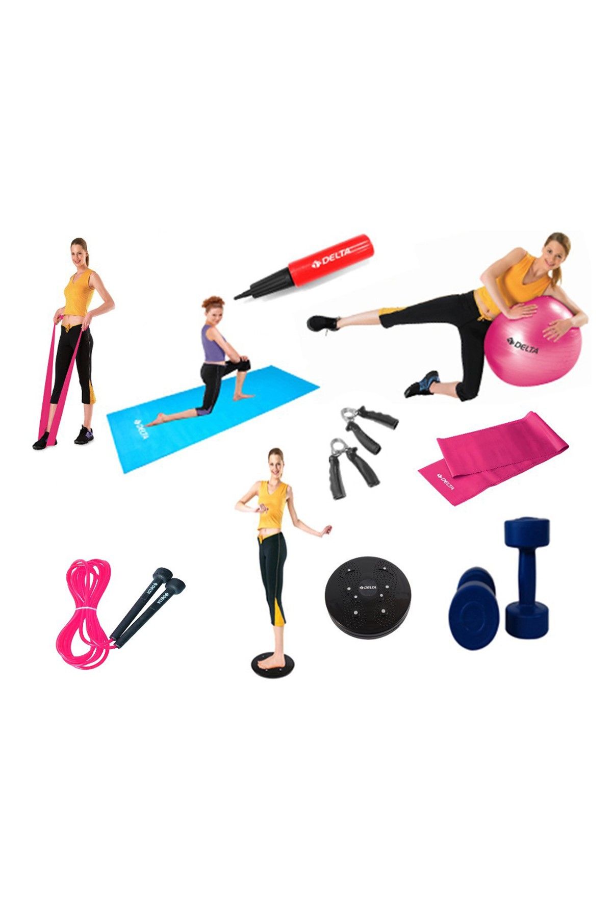 Delta 65 cm Fuşya Pilates Egzersiz Seti - PEMS 1