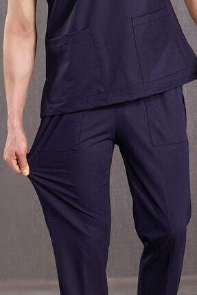 Likralı Lacivert Tek Alt Forması Scrubs Pantolon Image 0