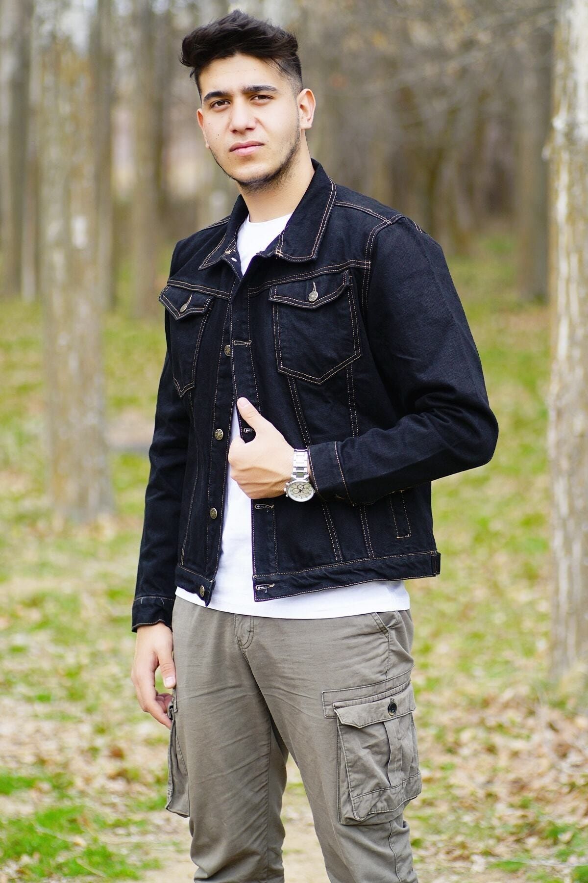 giyinbizden Men s Black Denim Jacket Trendyol
