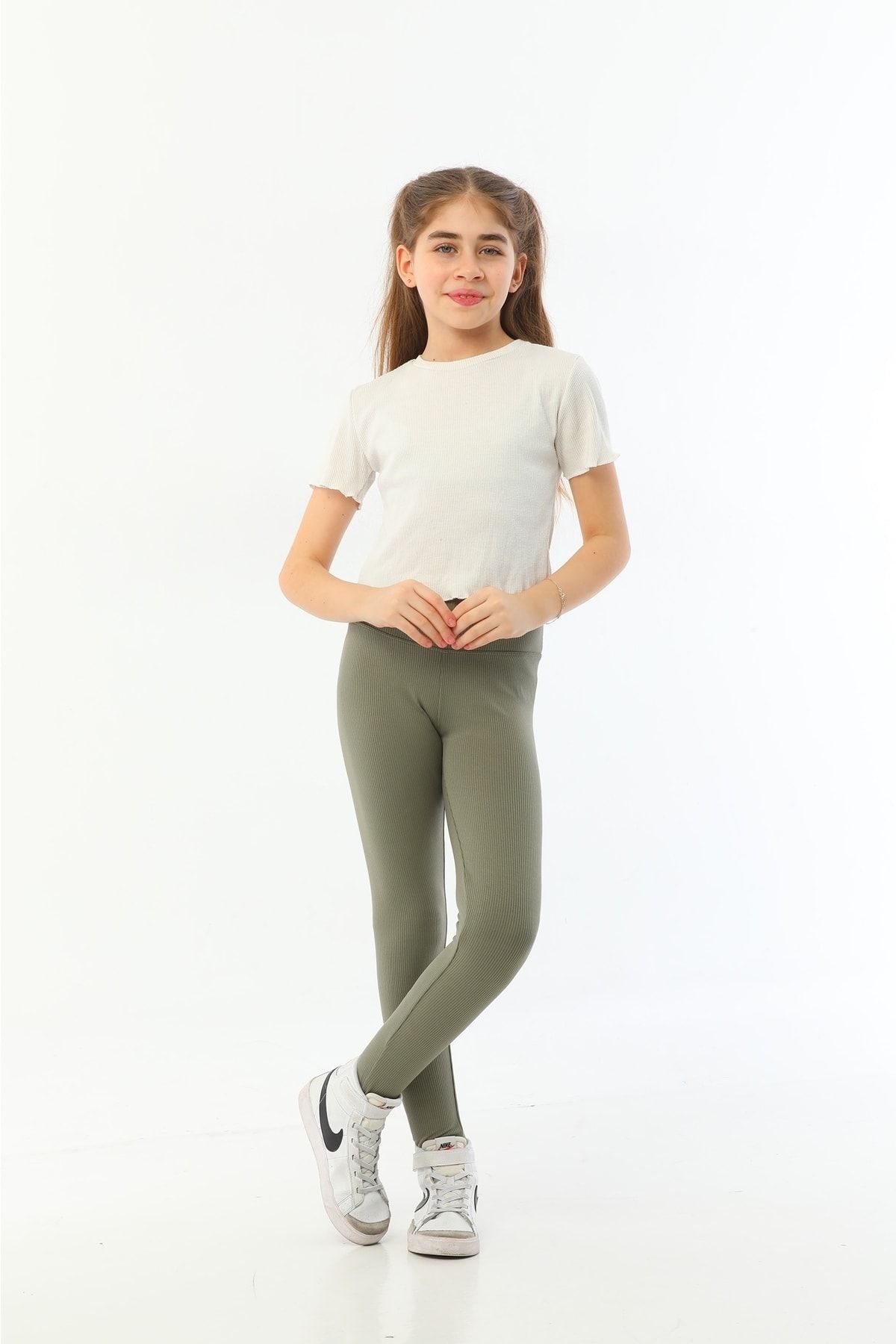 Girls khaki leggings sale