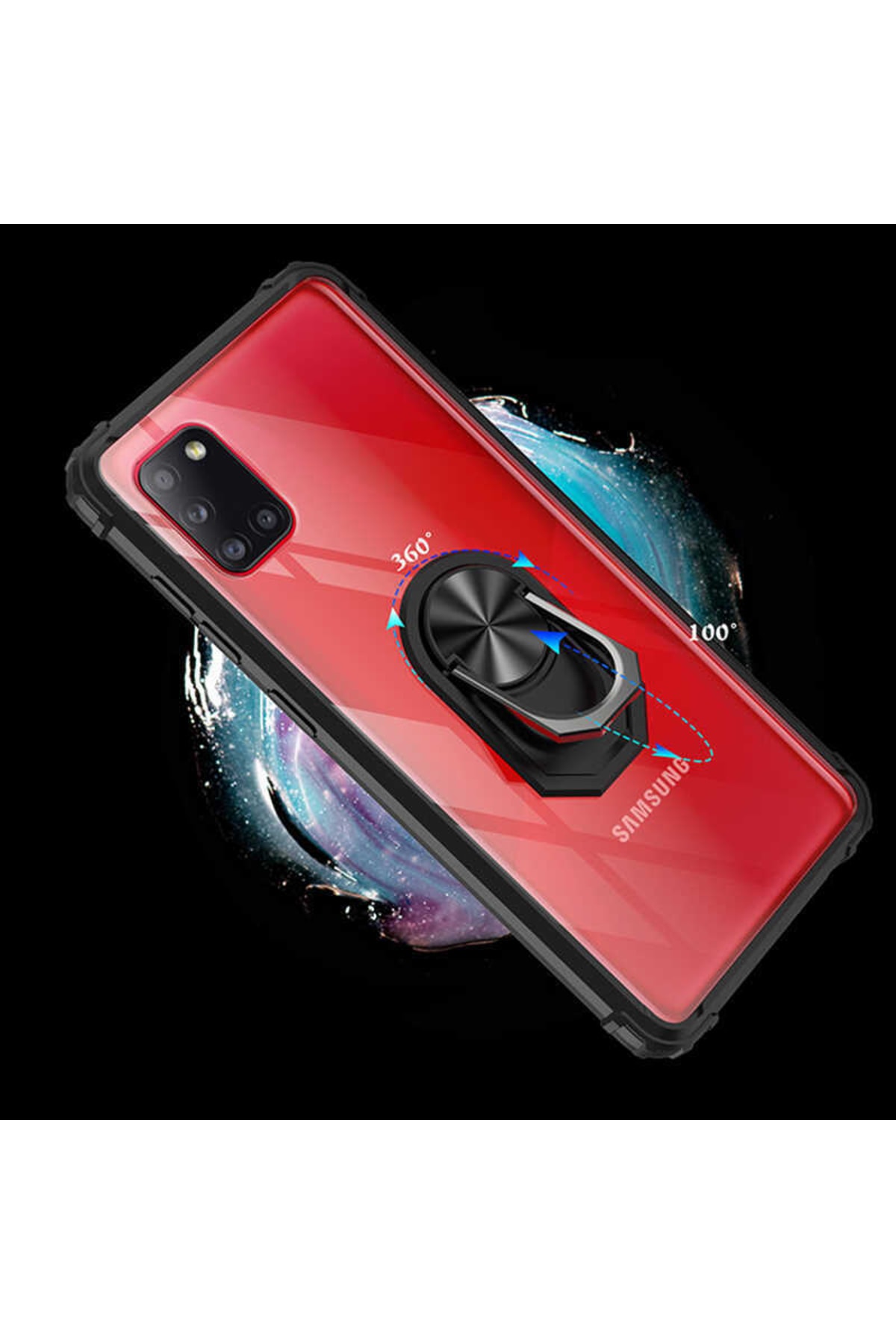 قاب محافظ گوشه‌های قاب گوشی سامسونگ گلکسی A31 با محافظ کامل قاب شکستن پایه حلقه