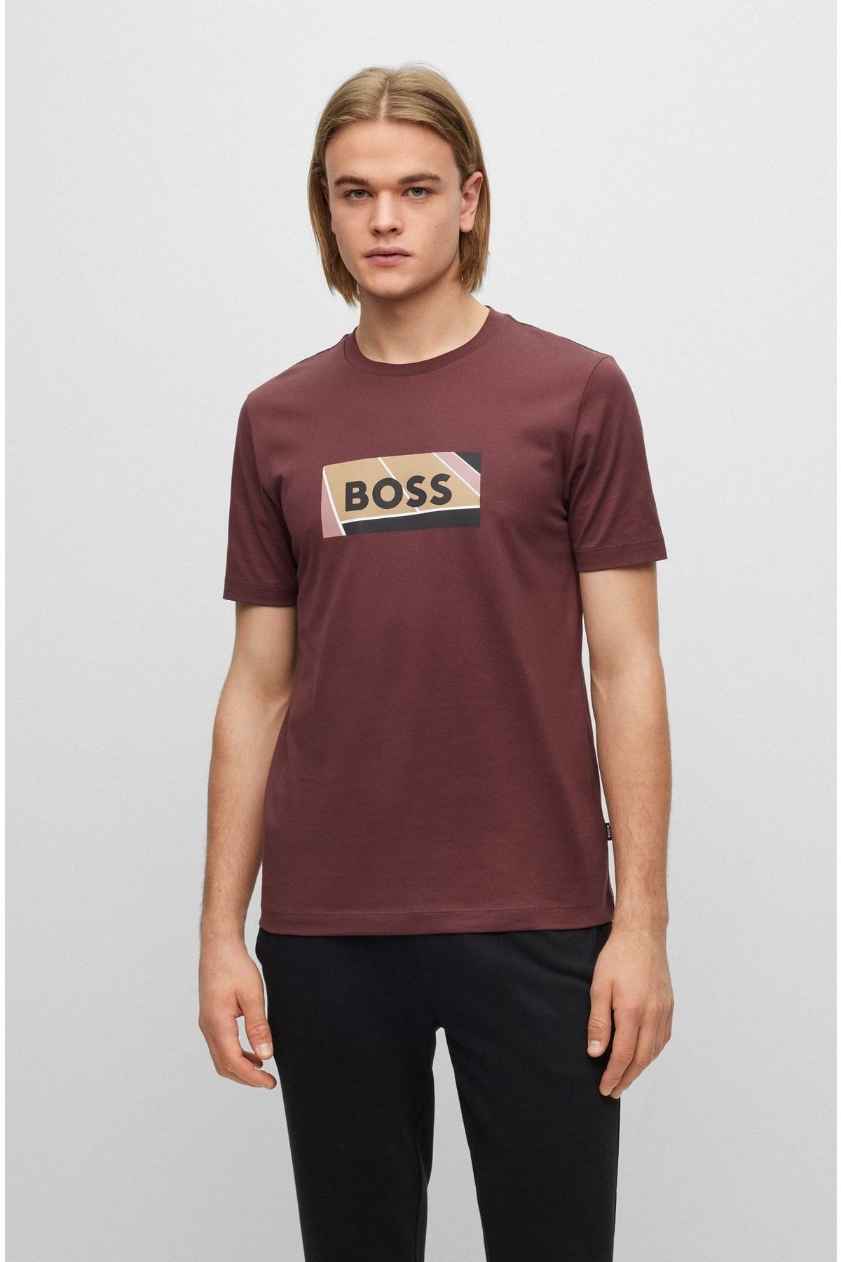 Burgundy hugo sales boss t shirt