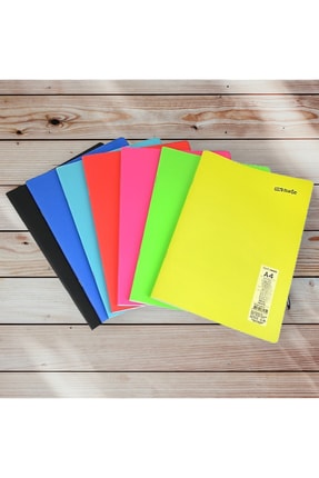 4 Adet A4 80 Yaprak Çizgili Dikişli Neon Renkler Plastik Kapak Defter 60gr Beyaz Sayfa (karma Renk) Image 0