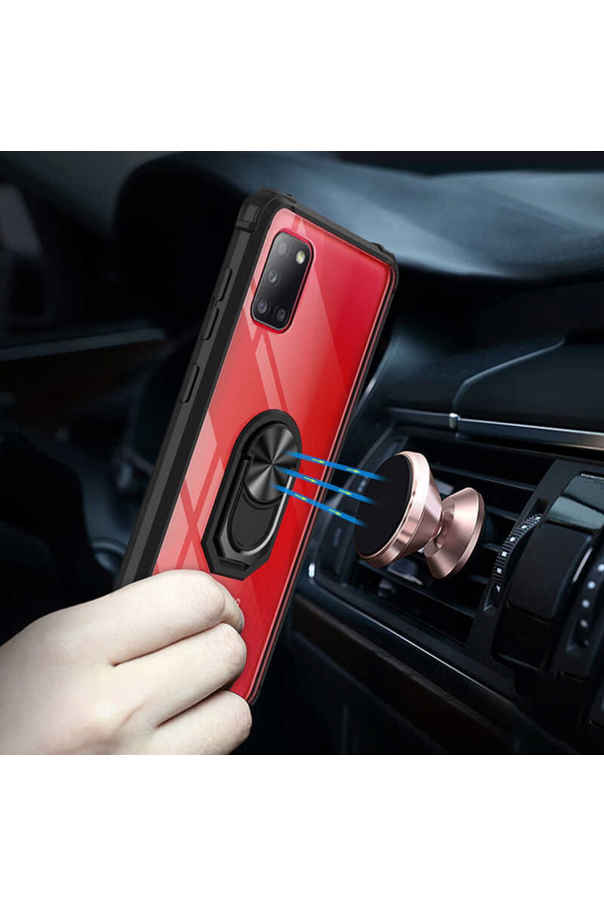 قاب محافظ گوشه‌های قاب گوشی سامسونگ گلکسی A31 با محافظ کامل قاب شکستن پایه حلقه