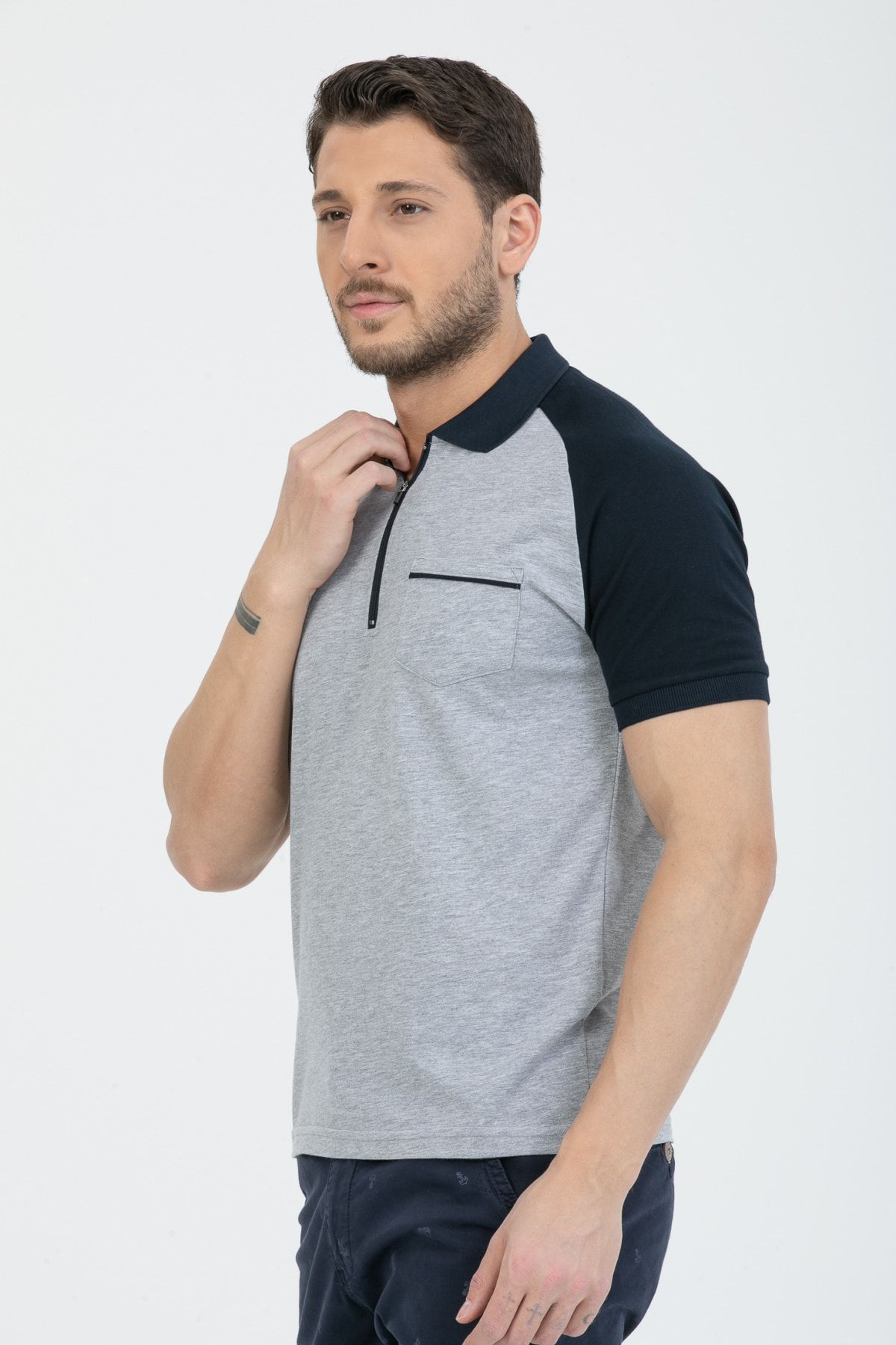 Double collar top polo t shirt