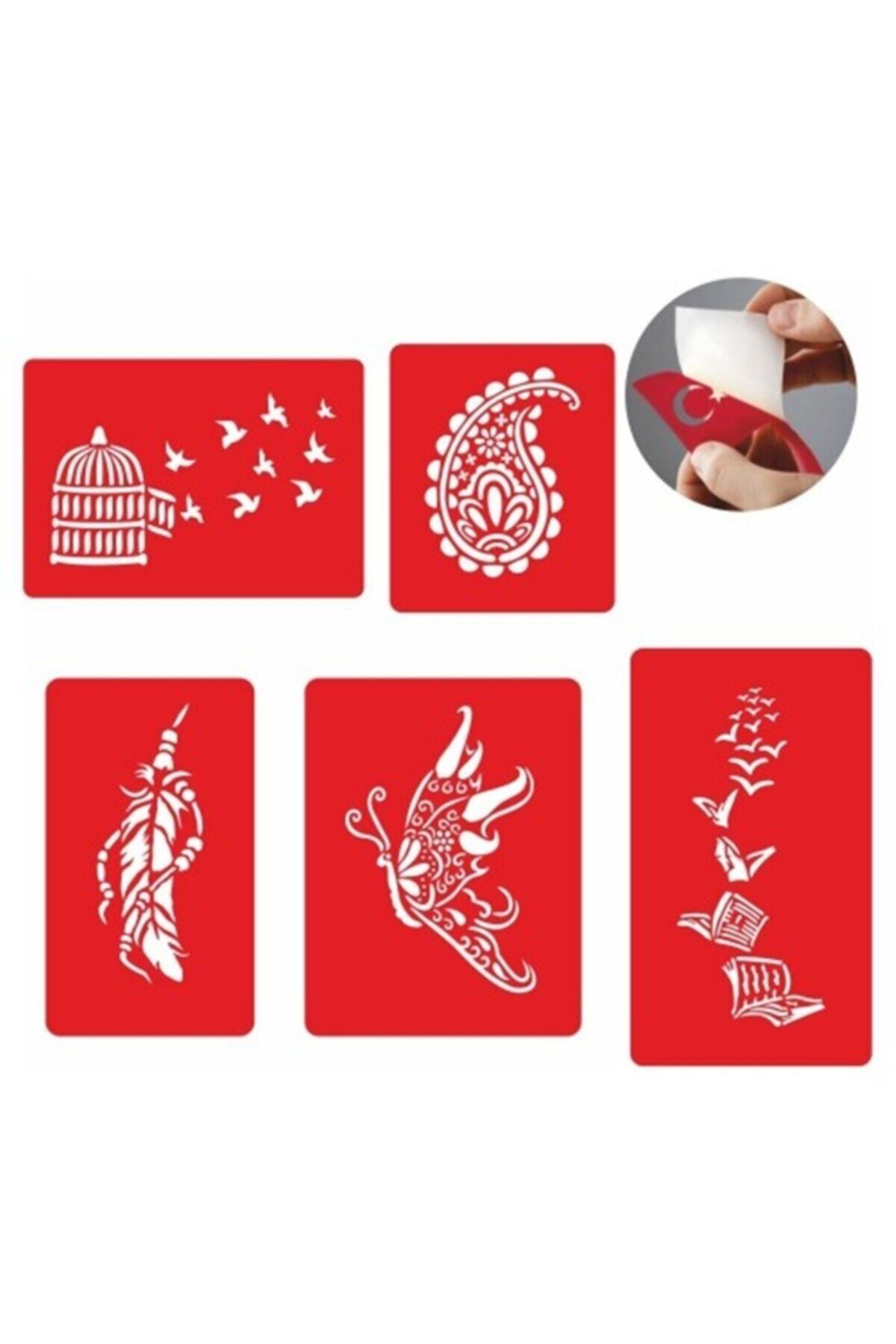 alsepeteavm Sırt Ve Bacak Modelleri 5 Adet Geçici Dövme Ve Kına Deseni Spreysiz