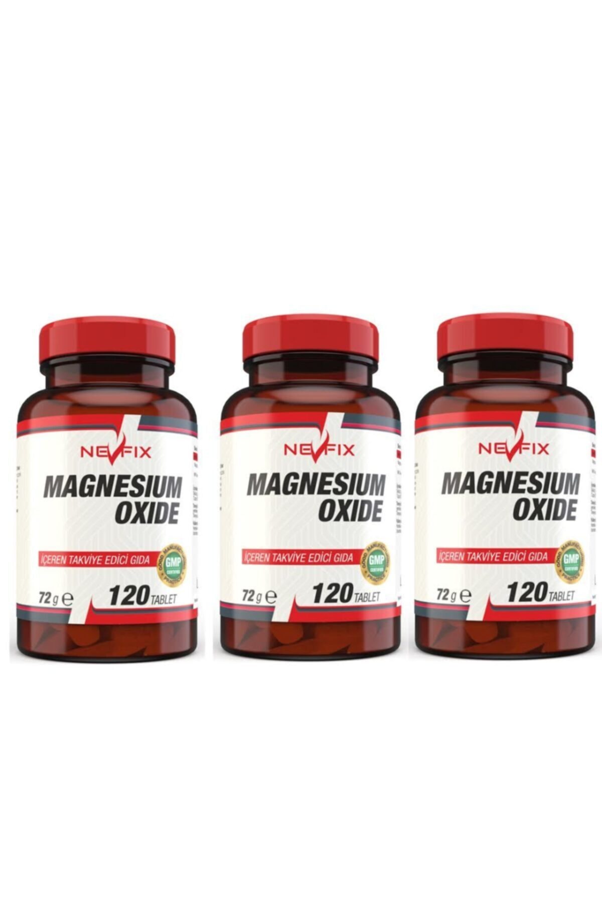 Nevfix Magnezyum Magnesium Oksit 120 Tablet X 3 Kutu 360 Tablet