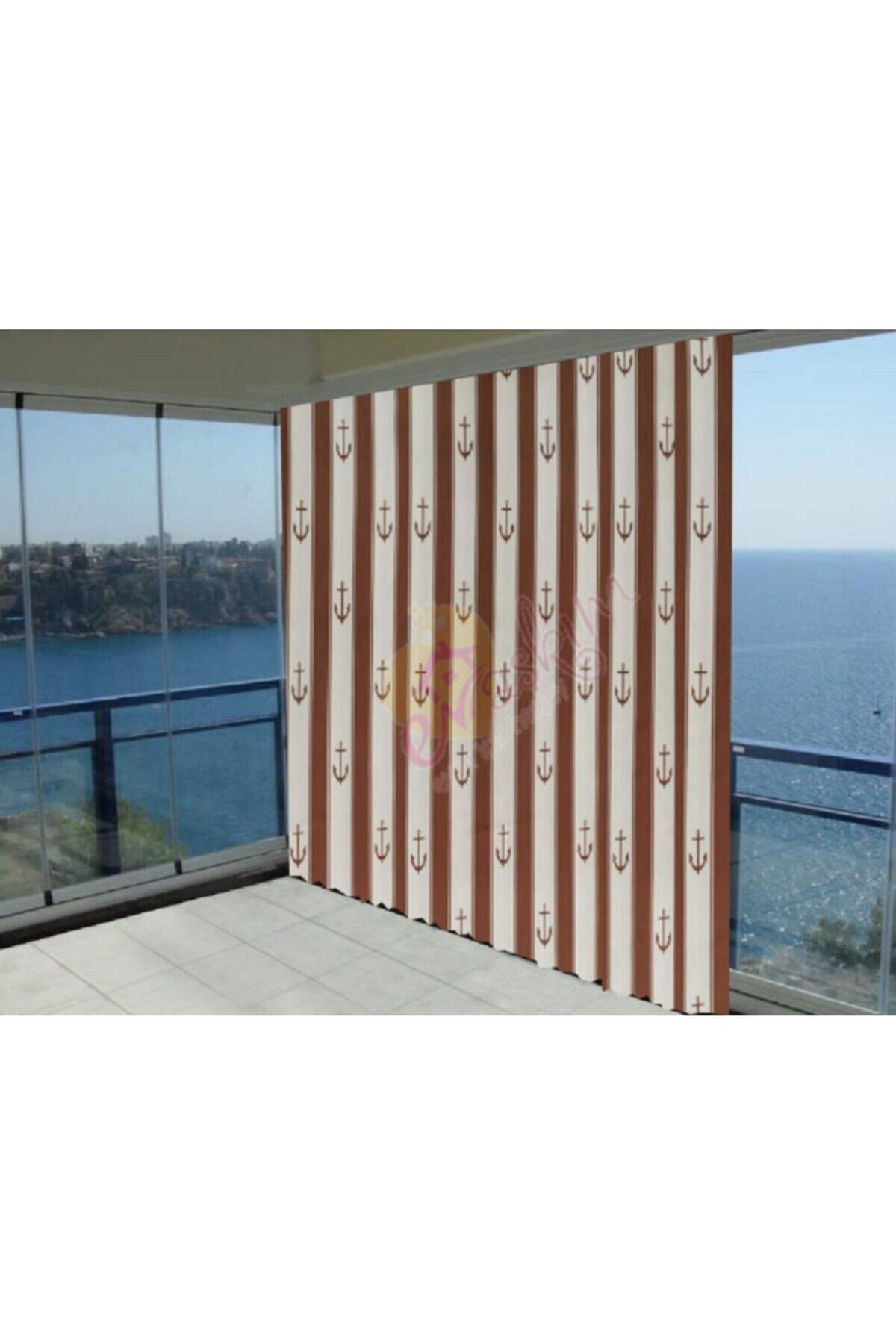 laris evaskim 200x250 cm balkon perdesi balkon brandasi capa kahverengi fiyati yorumlari trendyol