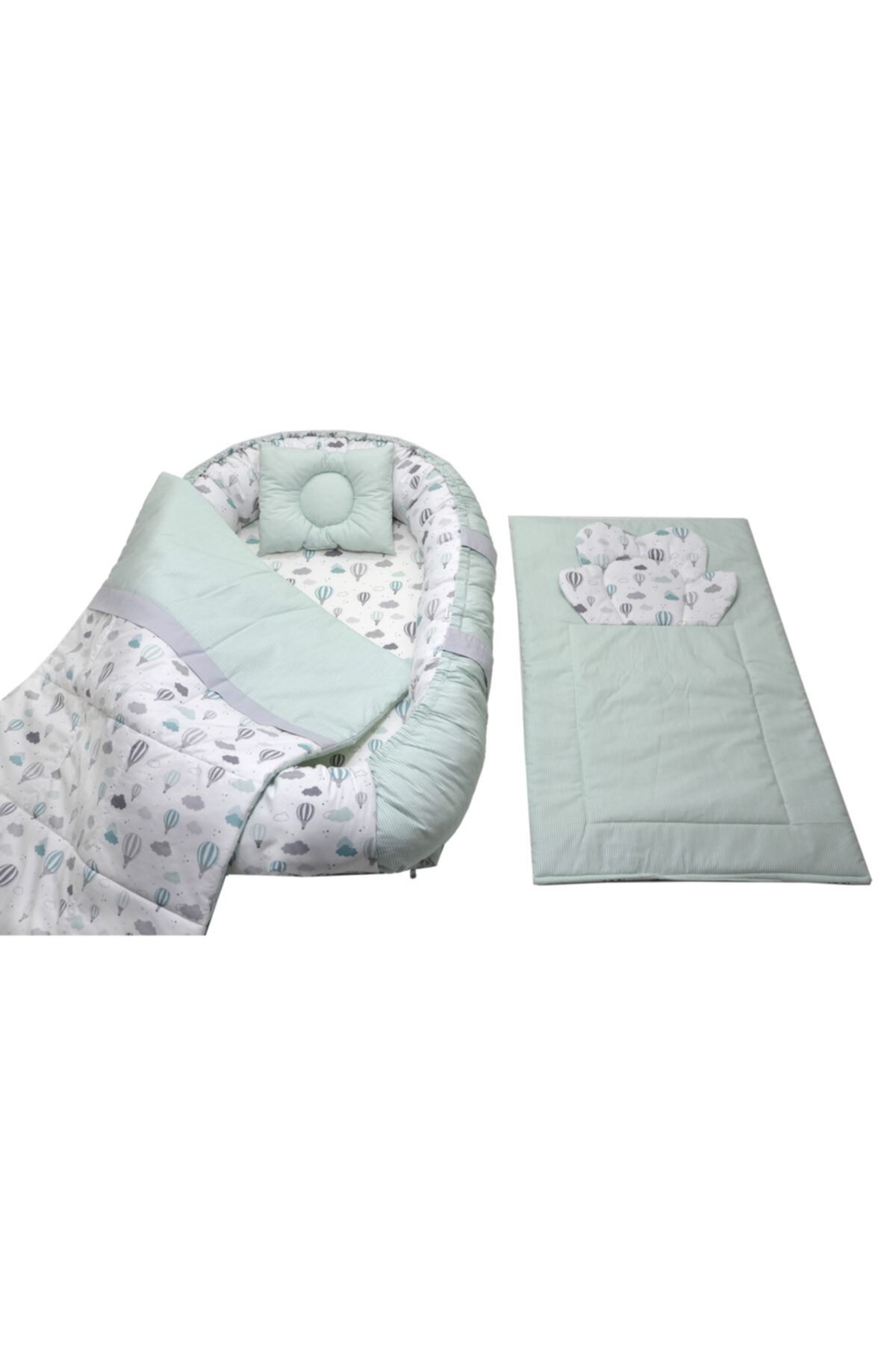 berababy Babynest Alt Açma Minderli Uçan Balon Model Tasarım Bebek Yuvası 4 Parça Set