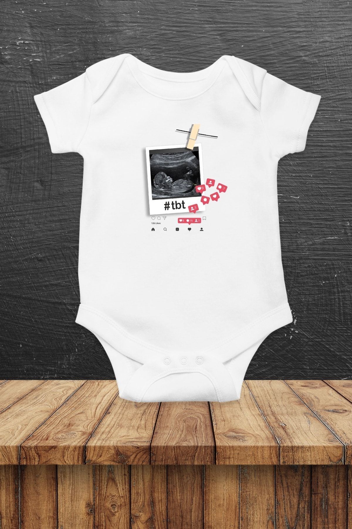 Hediyenza Tbt Baskılı Unisex Bebek Body Zıbın
