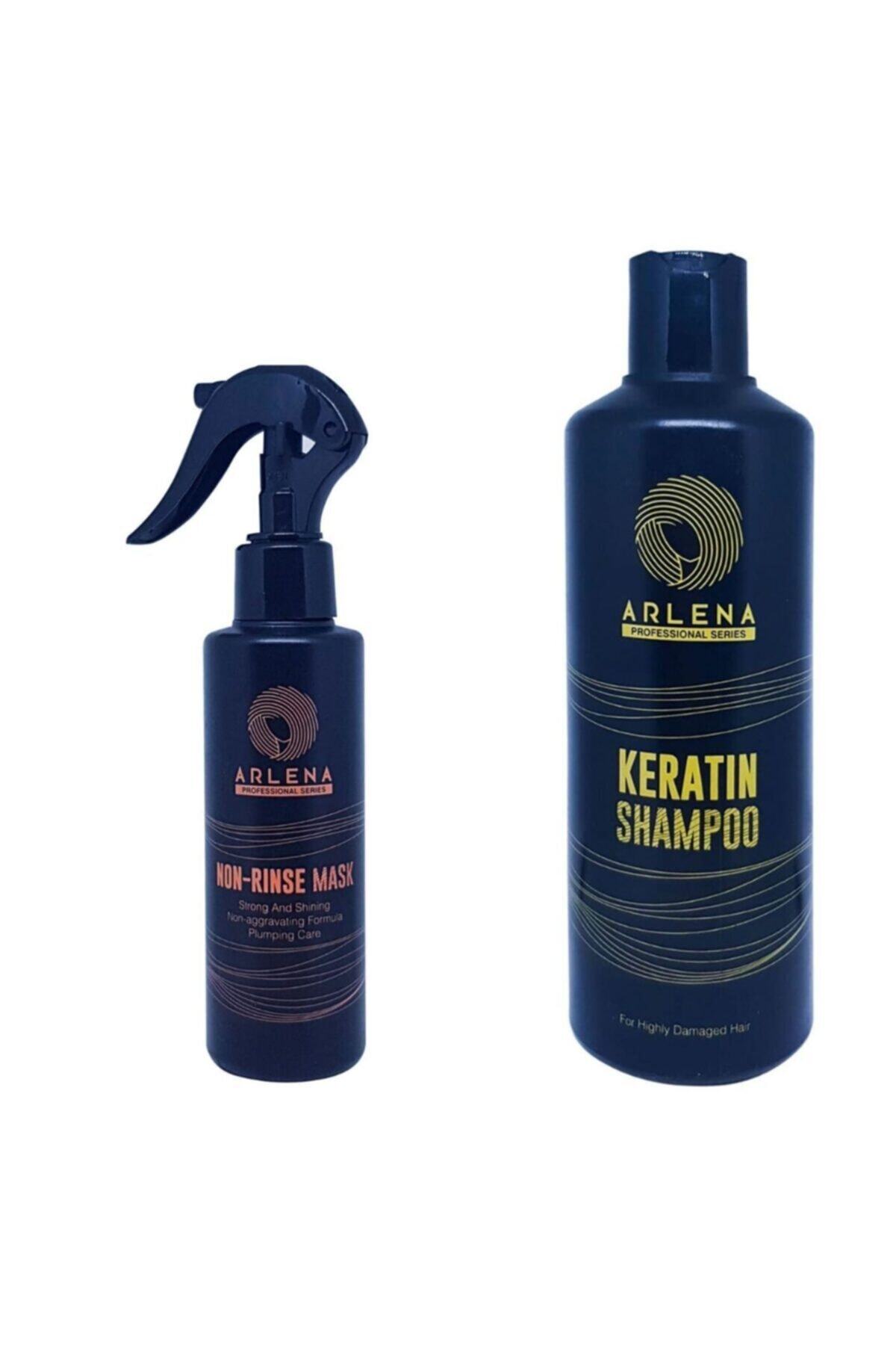 Arlena Glutensiz Keratinli Durulanmayan Saç Düzleştirici Maske Ve Tuzsuz Şampuan Keratin Keratinli Şampuan
