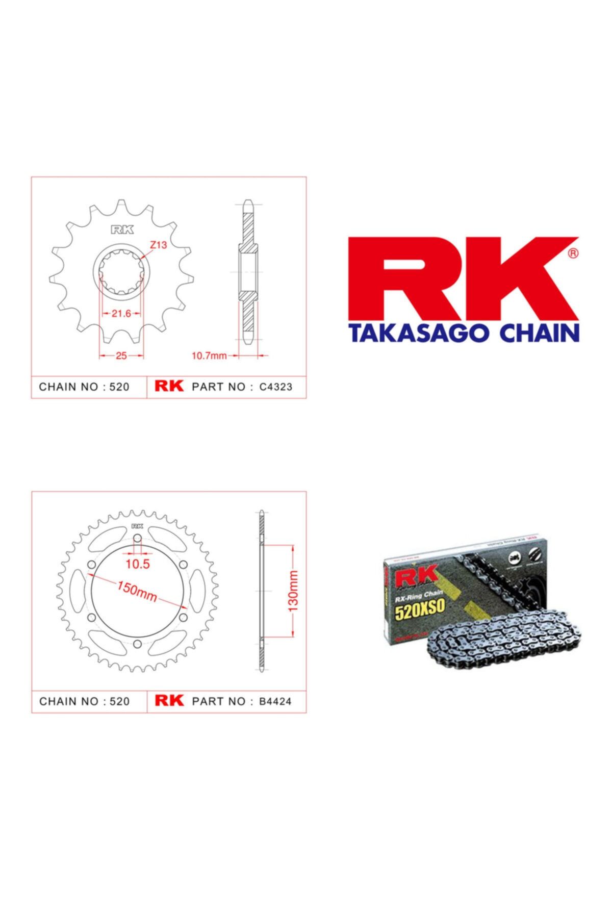 RK Yamaha Xj 6 N X-ring Zincir Dişli Set 520 Xso-16/46t(2010-2015)