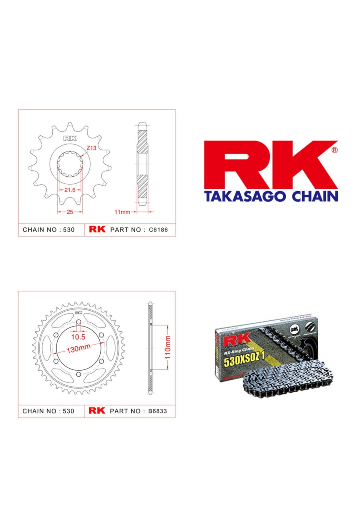 RK Yamaha Fz 6 N X-ring Zincir Dişli Set 530 Xso-16/46t(2004-0)