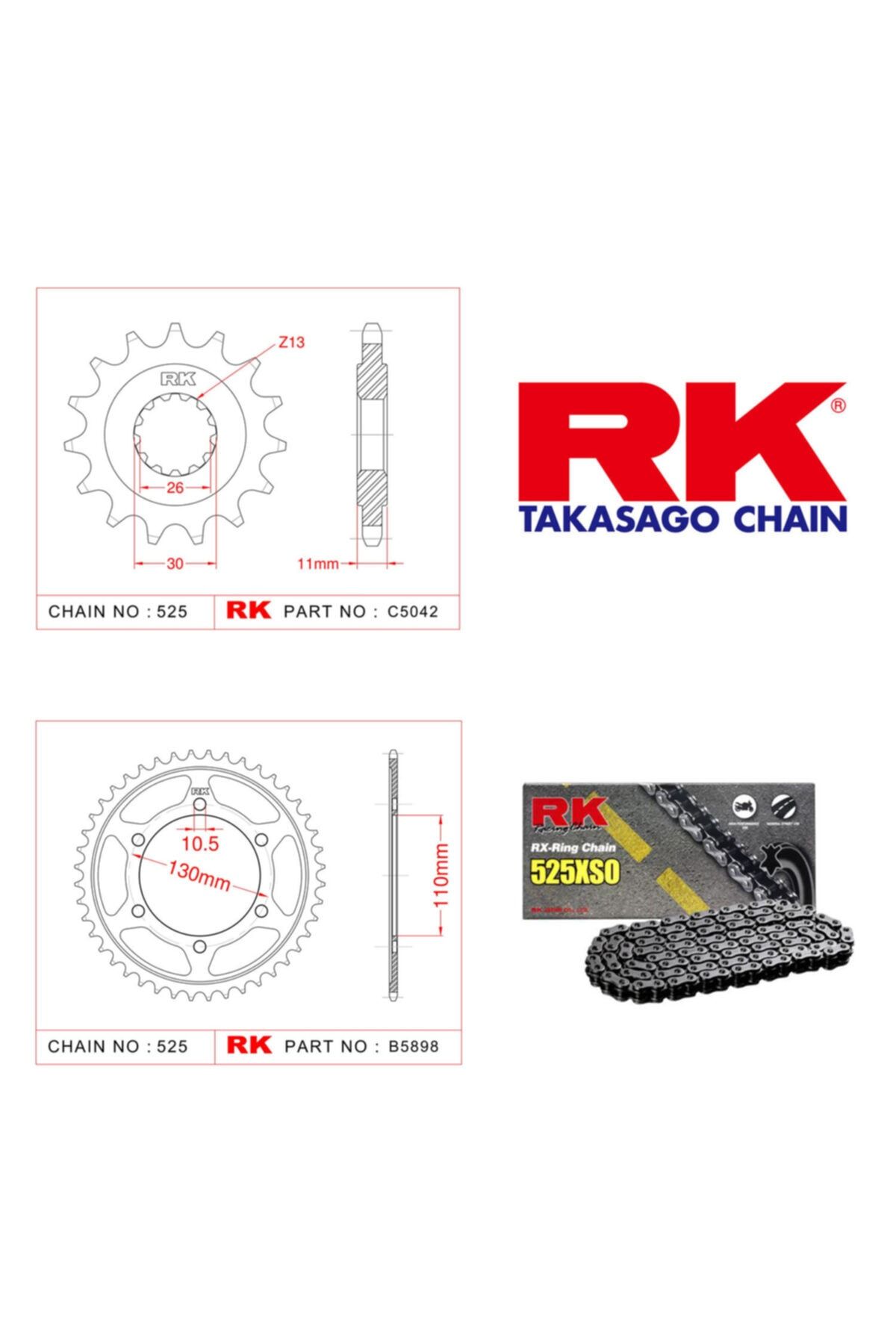 RK Yamaha Mt-09 X-ring Zincir Dişli Set 525 Xso 16/45t(2013-2016)