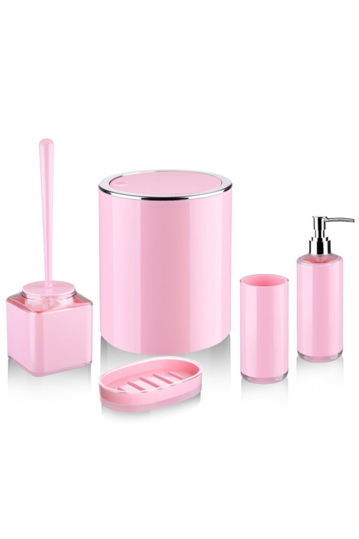 Bayev Çift Baskı 5 Li Banyo Set - Pudra
