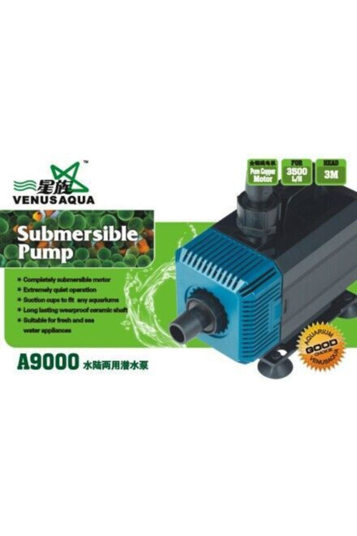 Venusaqua A9000 Akvaryum Sump Kafa Motoru 3500 Lt / H 75w