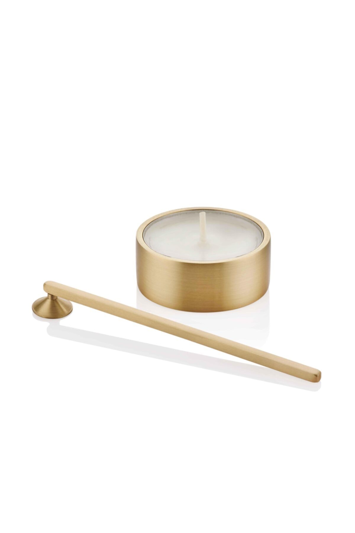 The Mia Brass Pirinç Mum Söndürücü & Tealight Set
