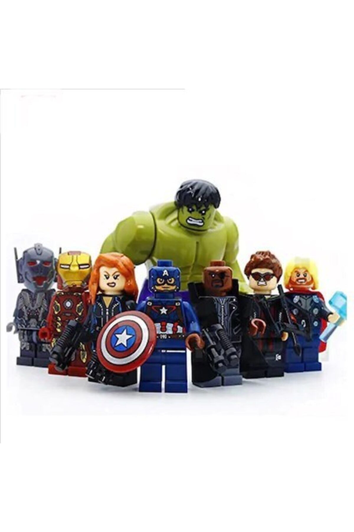 Legoedly 8 Adet Hulk Thor Kaptan Amerika Süper Kahramanlar Mini Figür Seti Aksesuarlar Dahil