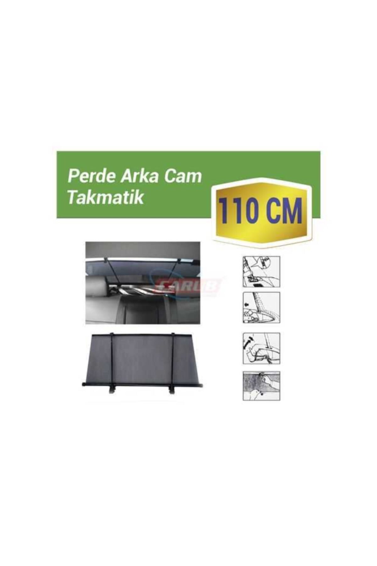 Carub Tp Takmatik Perde Güneslik 110cm Arka Cam 2 Li Çubuklu