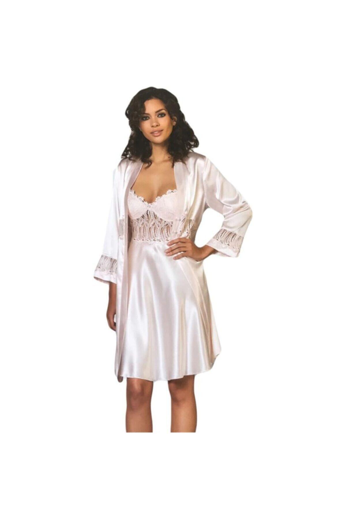 Pierre Cardin 6'lı Saten Gecelik Sabahlık Çeyiz Seti 6285