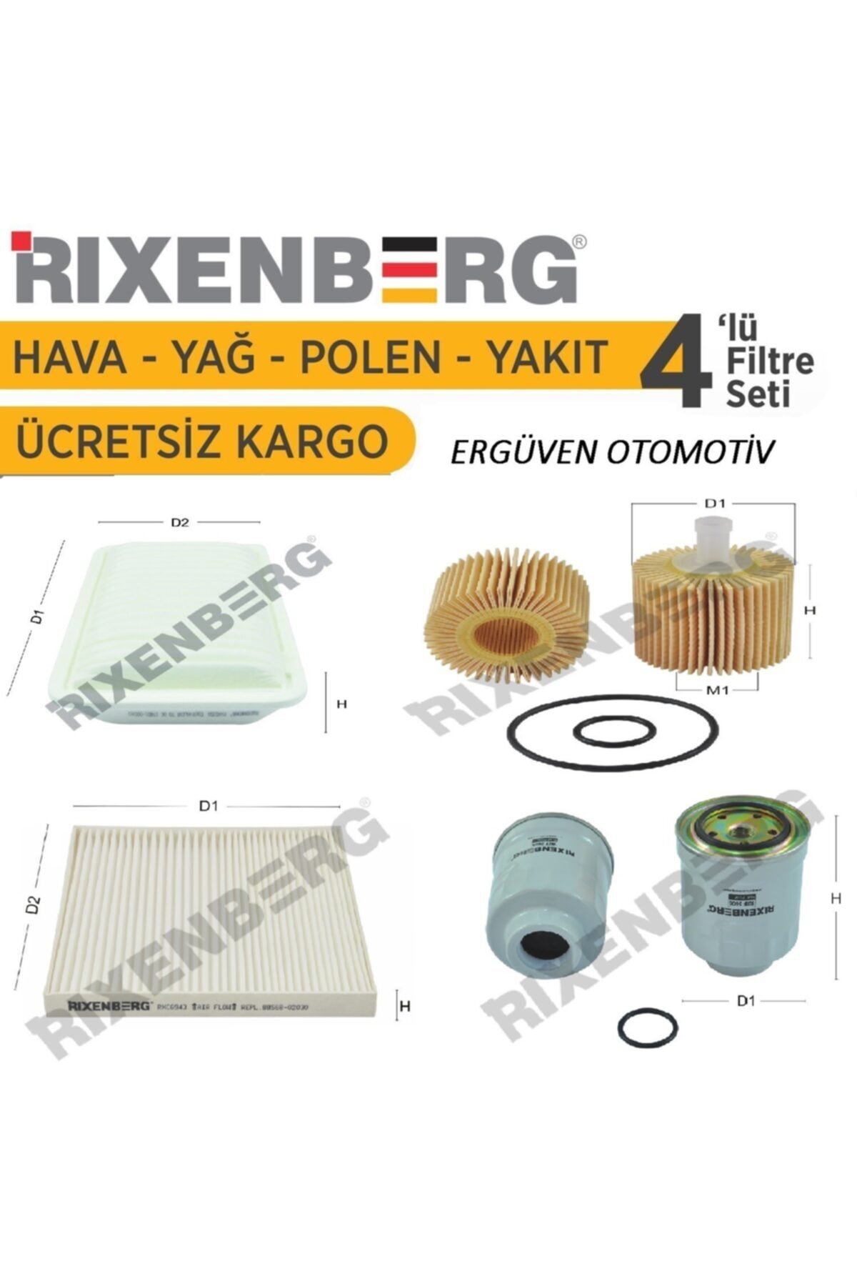 Toyota Corolla 2012- 1.4 D-4d Dizel Filtre Bakım Seti