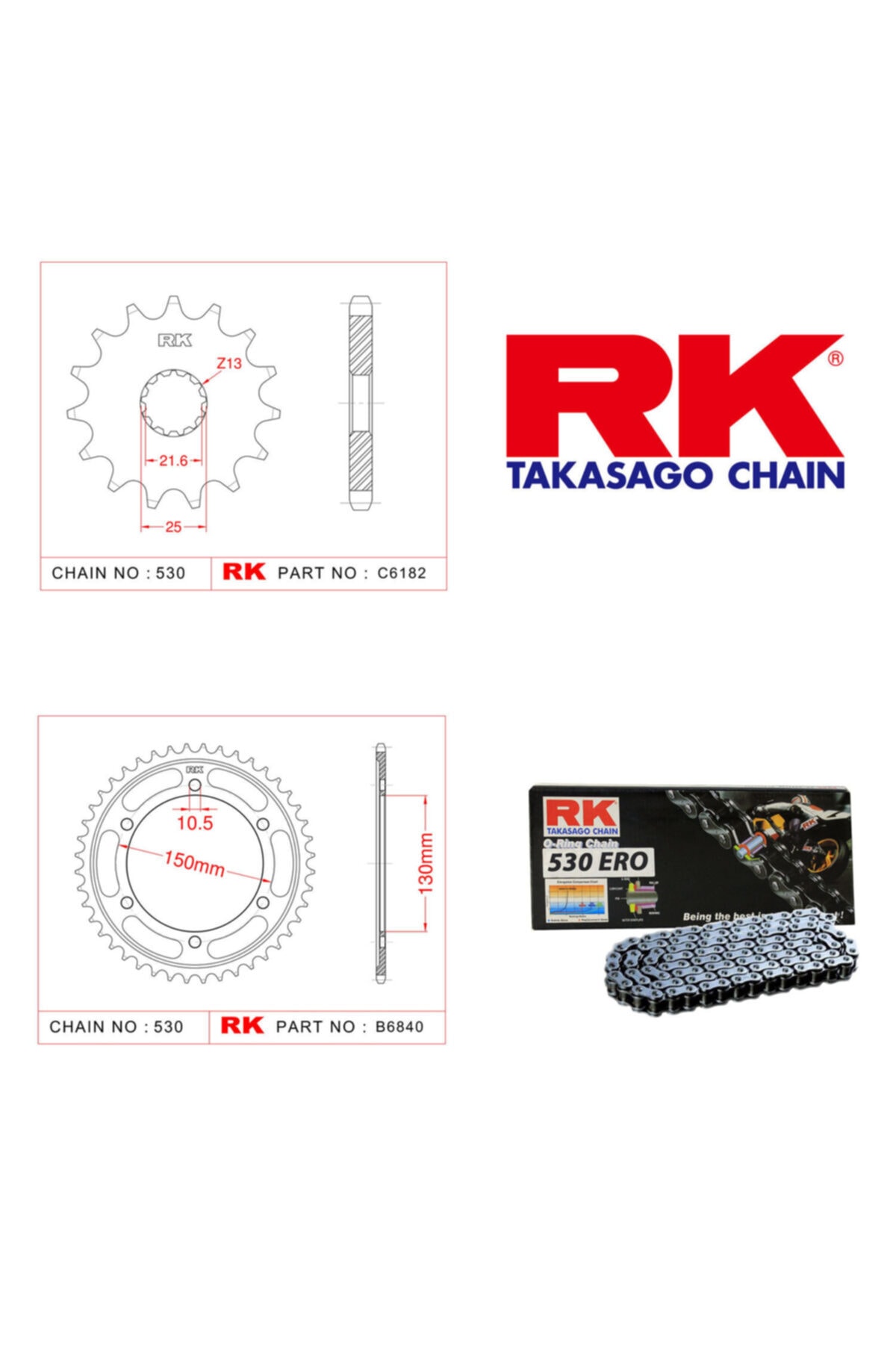 RK Yamaha Fzs 600 Zincir Dişli Set 530 Ero O-ring 15/48t(1998-2003)