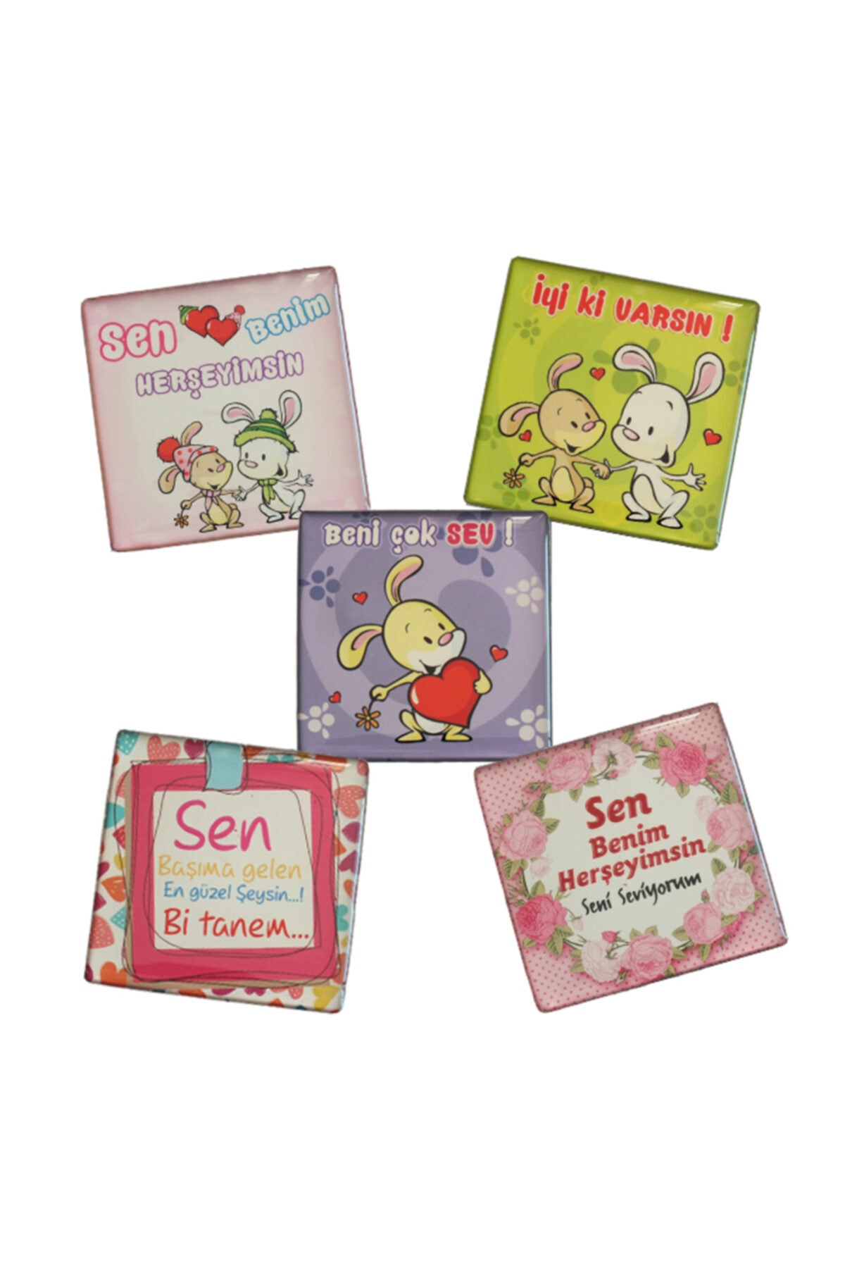 Myros Aşk Temalı 5'li Buzdolabı Magnetleri Seti