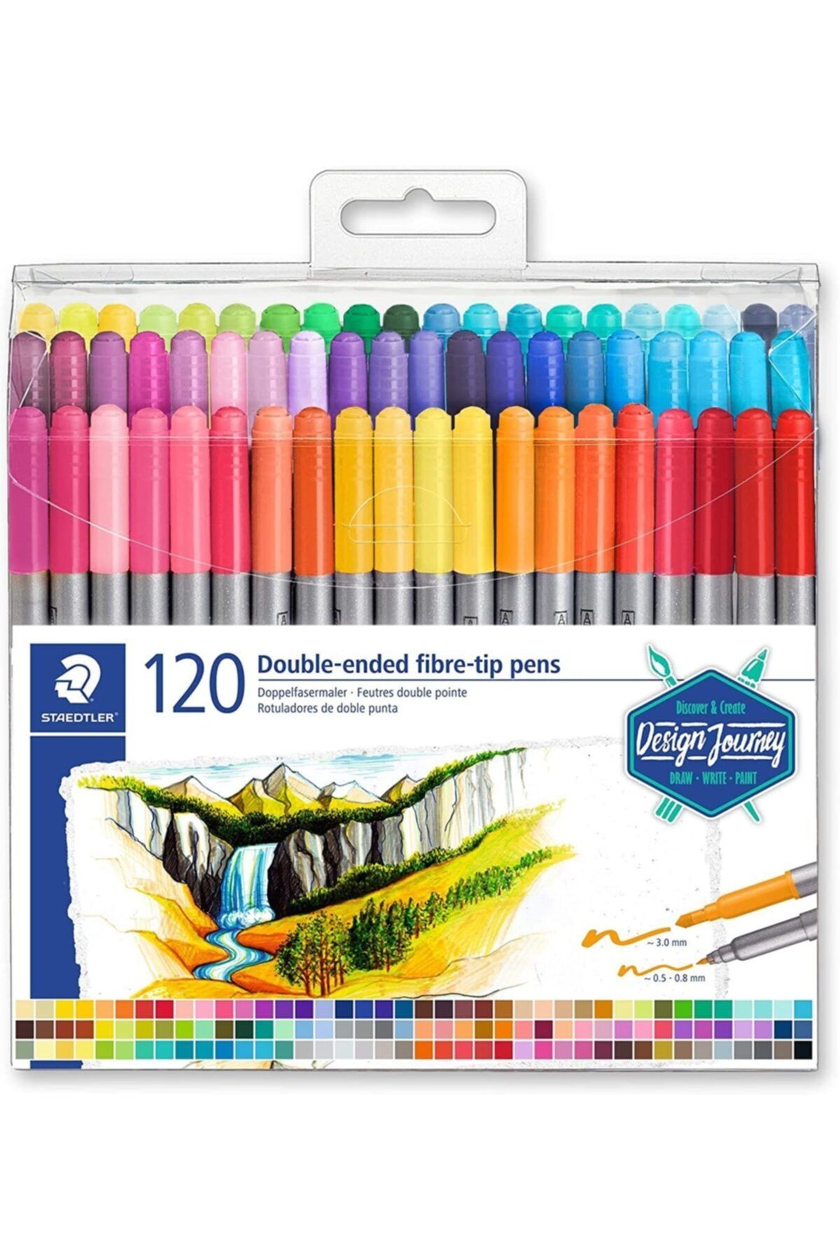 staedtler cift uclu keceli kalem seti 120 renk 0 8 mm 3 mm fiyati yorumlari trendyol