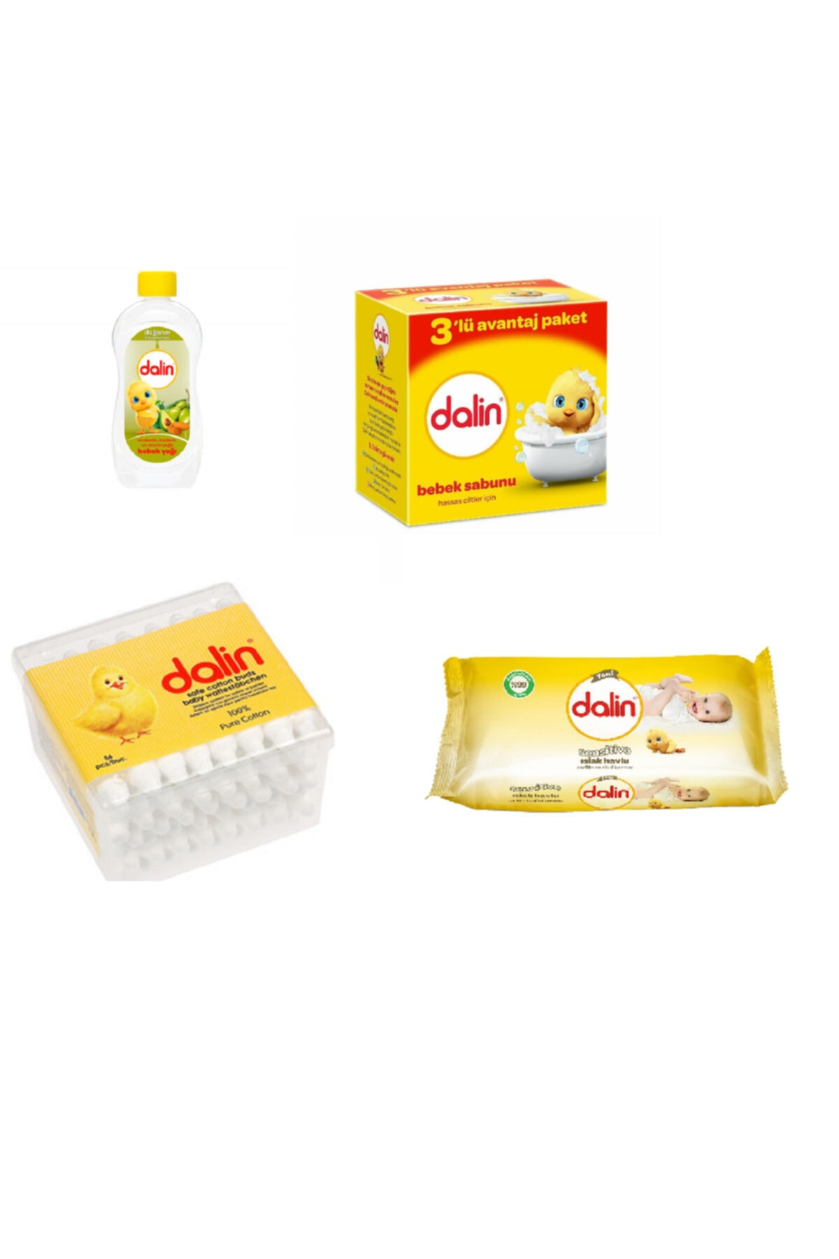 Dalin Avakado Badem Ve Zeytin Yağı 100 Ml +bebe Sabunu 3 Lü + Havlu 52 Yaprak + Kulak Çubuğu 56 Lı