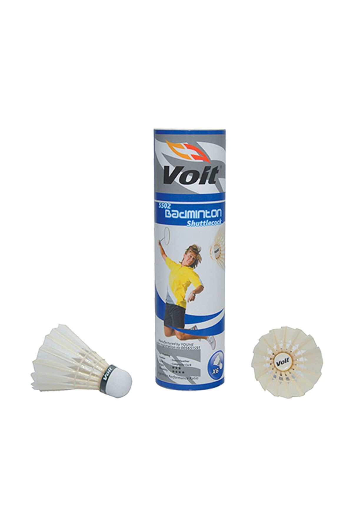 Voit Unisex S502 Traınıng Badmınton Topu  (Kaz Tüyü) 6'Lı 1VTAKS502