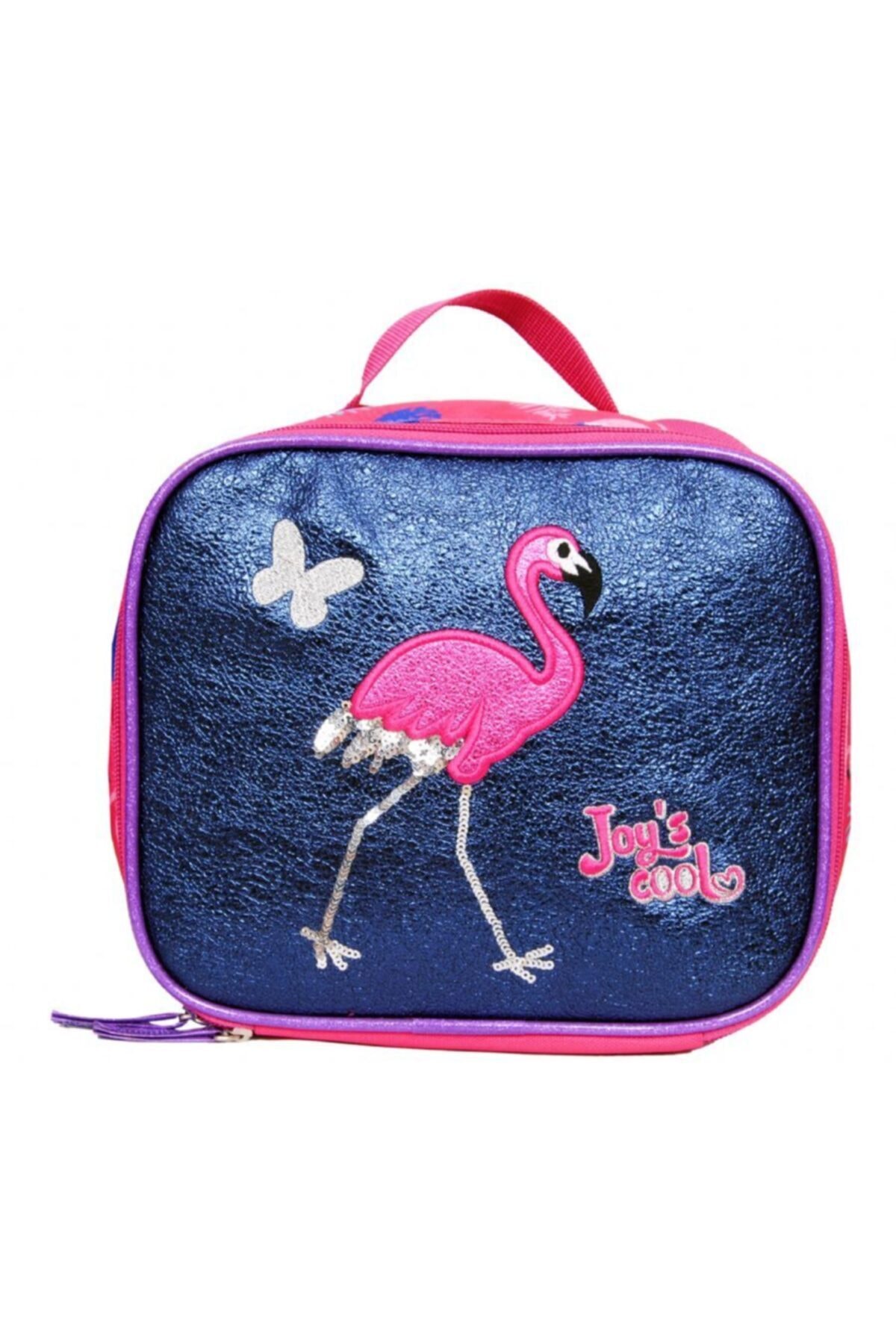 Joys Cool Kız Çocuk Lacivert Flamingo Desenli Okul Beslenme Çantası