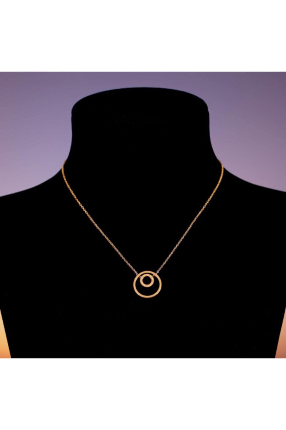 Arus Kadın Roma Rakamlı Taşlı Çelik Kolye