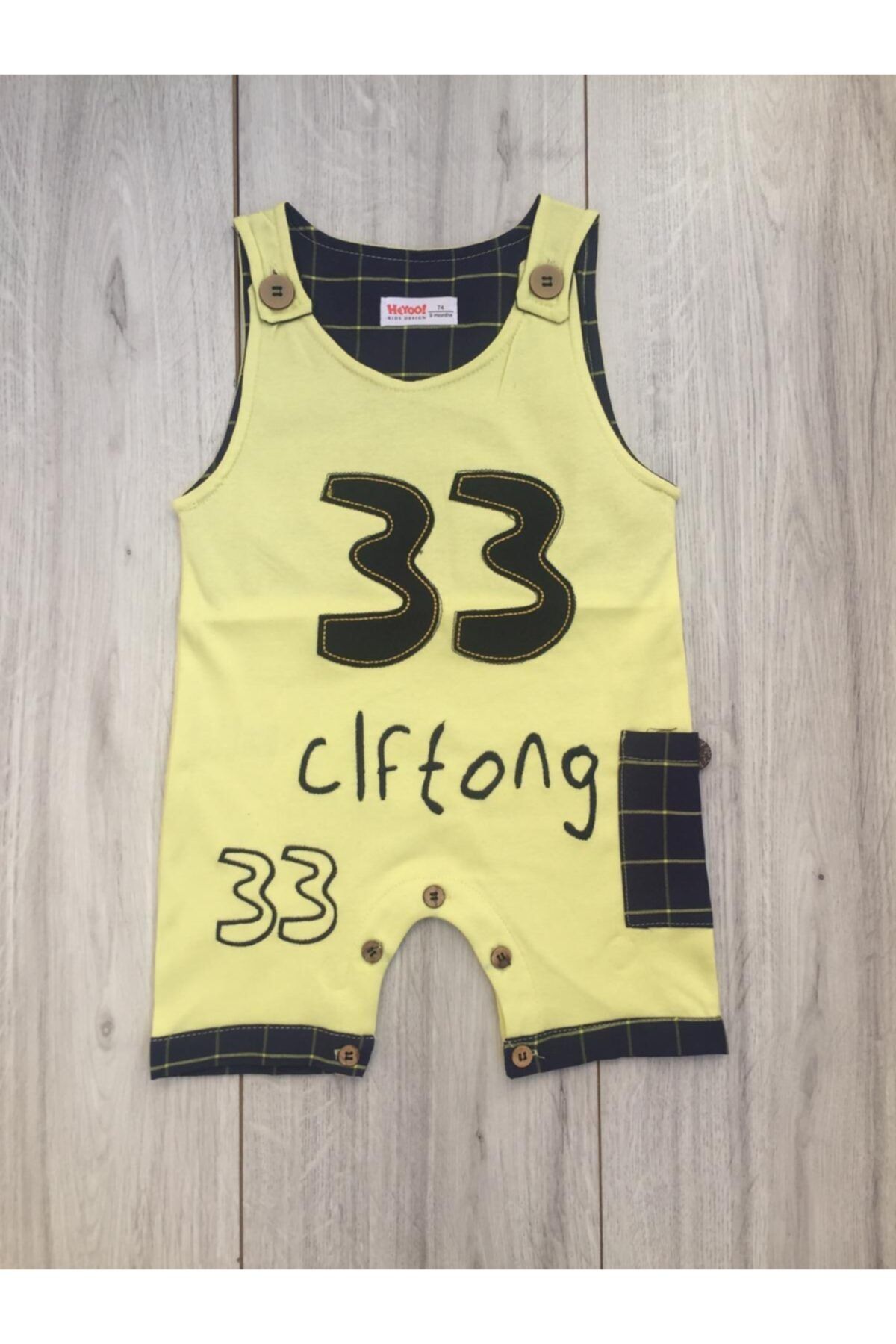 HEYOO Unisex Bebek Sarı Tulum Salopet