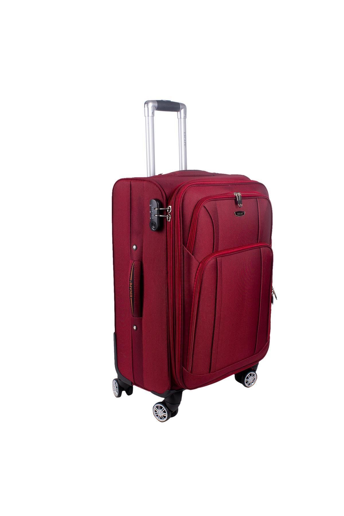 ESCAPE Kumaş 8 Tekerlek Valiz Kabin Boy Bordo