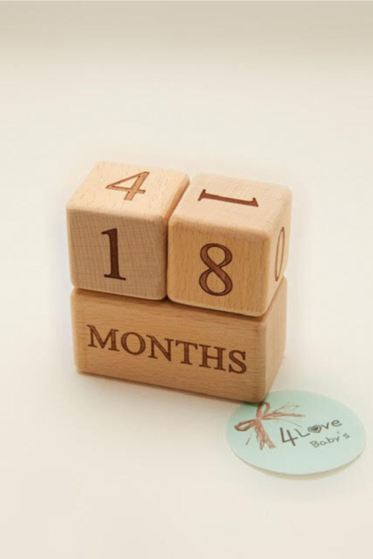 4 Love Baby's Ahşap Anı Küpleri / Wooden Babymilestone Blocks
