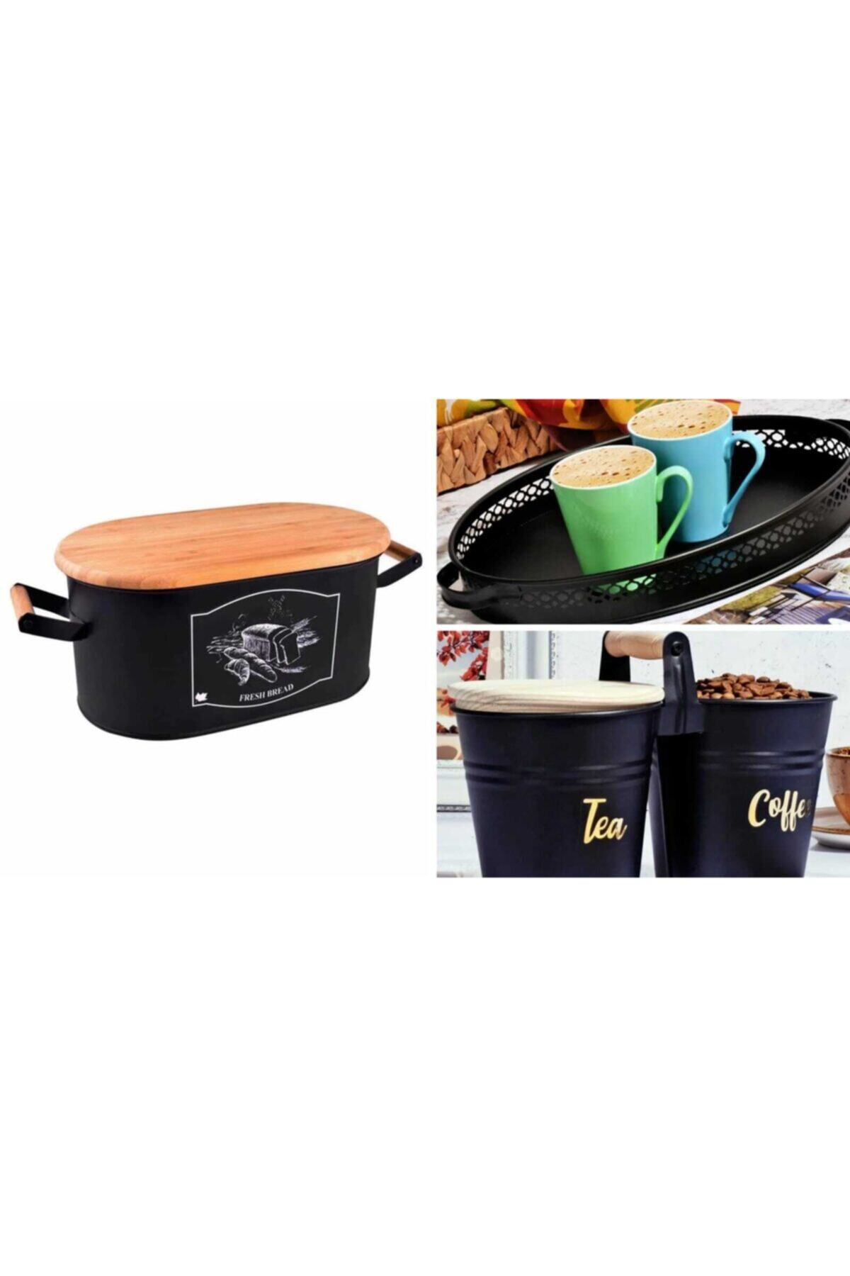 Sepetkitchen Siyah 3'lü Set Mutfak