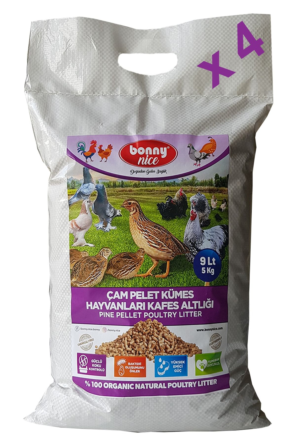 Bonny Nice Bıldırcın Güvercin Süs Tavukları Kafes Altlığı 5 kg 9l