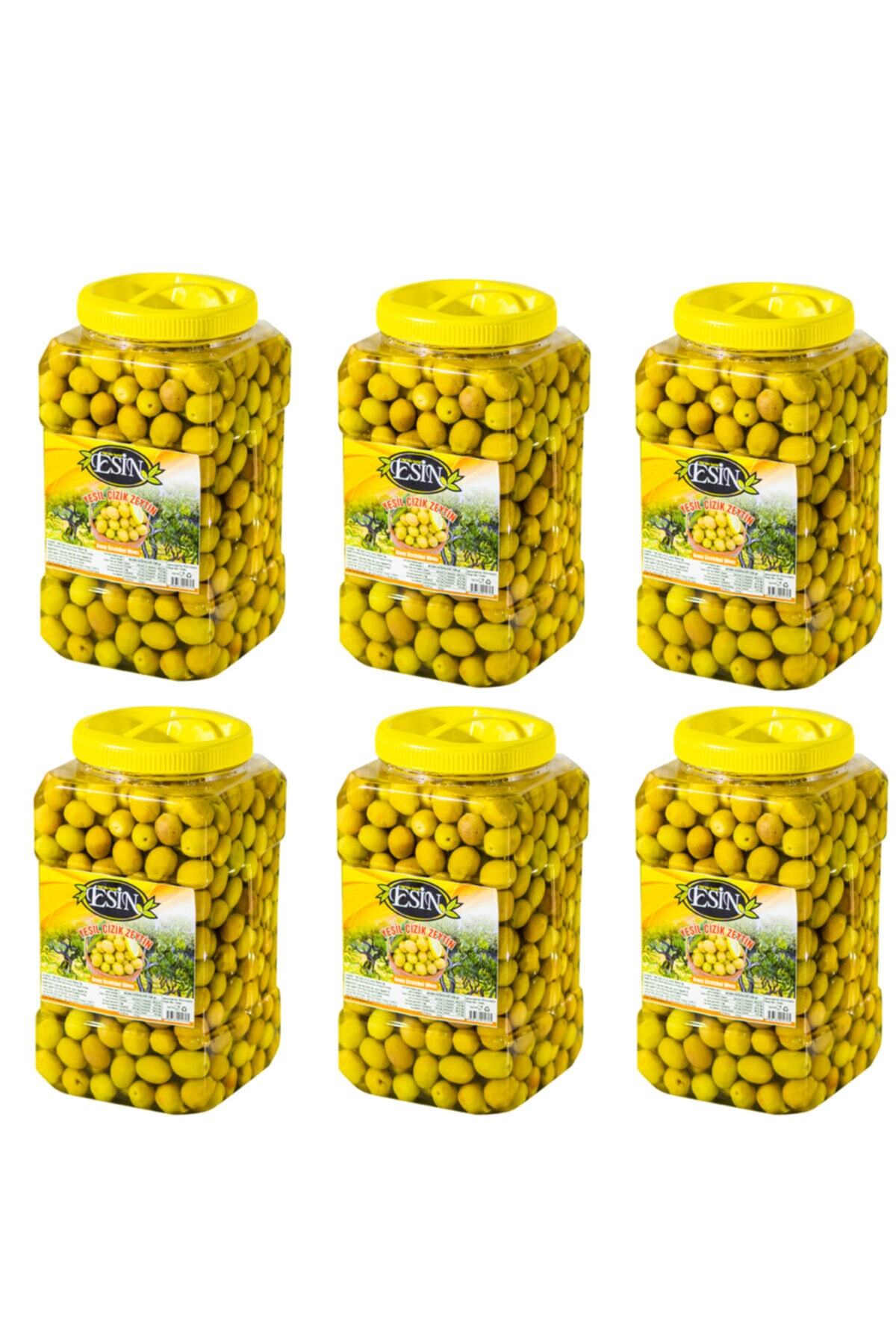 Esin Zeytin Ege'nin Incisi Esin Yeşil Çizik Zeytin 1 Kg. 6'lı Paket