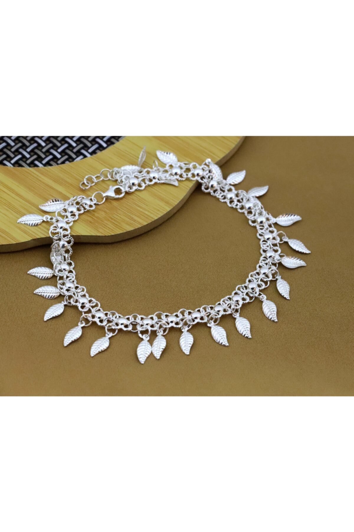 Doğan Silver Kadın Gümüş El Işçiliği Telkari Yapraklı Halhal 925 Ayar Dgn20126