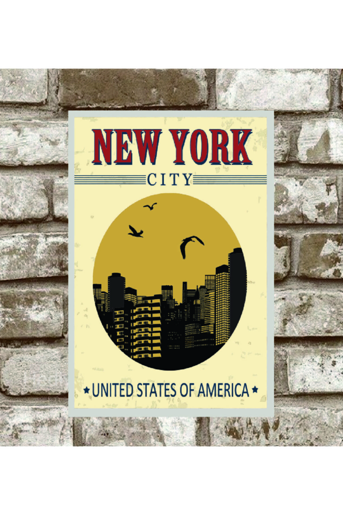 hediyelikevi Metal New York Retro Poster (29x19)