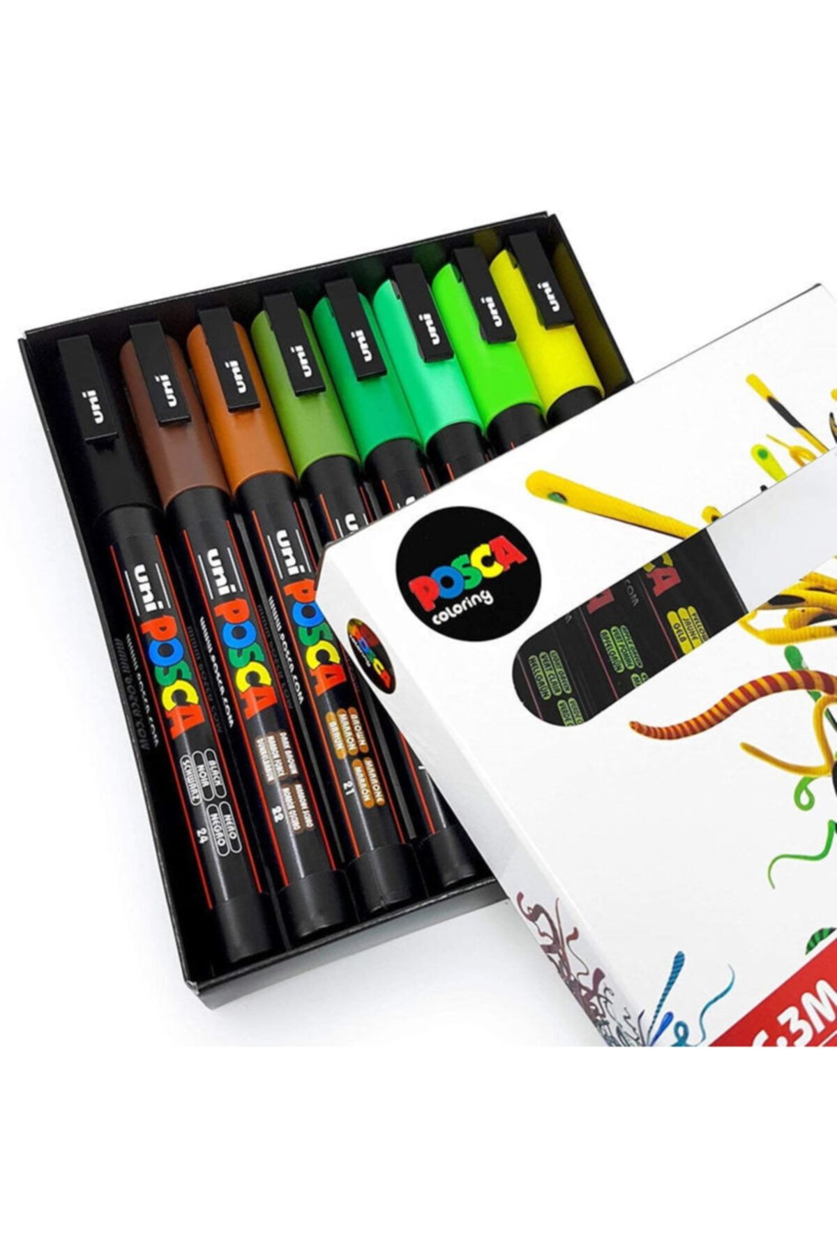 Uni Posca Pc-3m 0.9-1.3 Su Bazlı Boyama Markörü Seti Toprak Renkleri 8 Renk