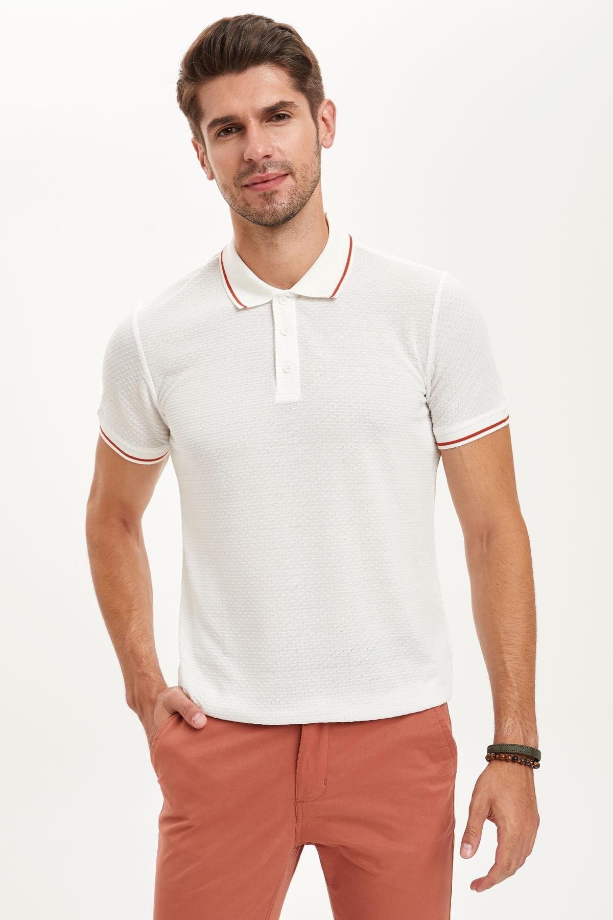 DeFacto Slim Fit Polo Yaka Kısa Kollu Tişört