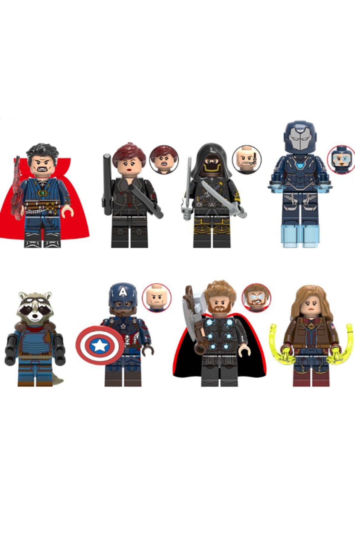 Legoedly Uyumlu 8 Li Set Thor Iron Man Doctor Strange Rocket Raccoon Hawkeye Eğitici Oyuncak Yapı